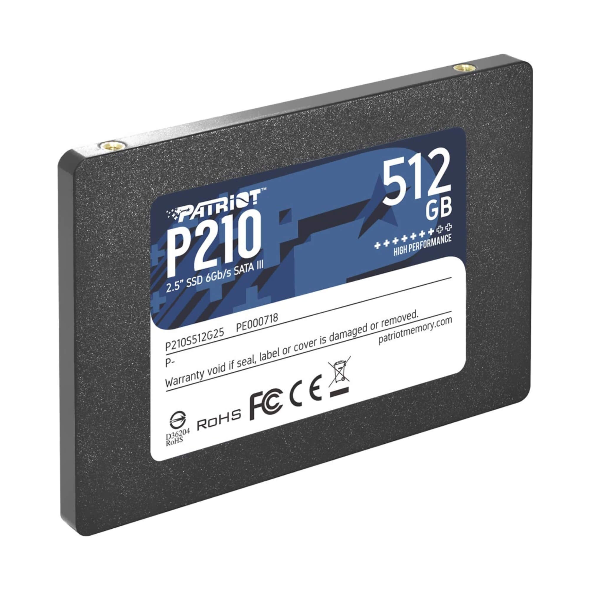 SSD Patriot P210 512GB 2.5" Sata 3 P210S512G25 - SSD049