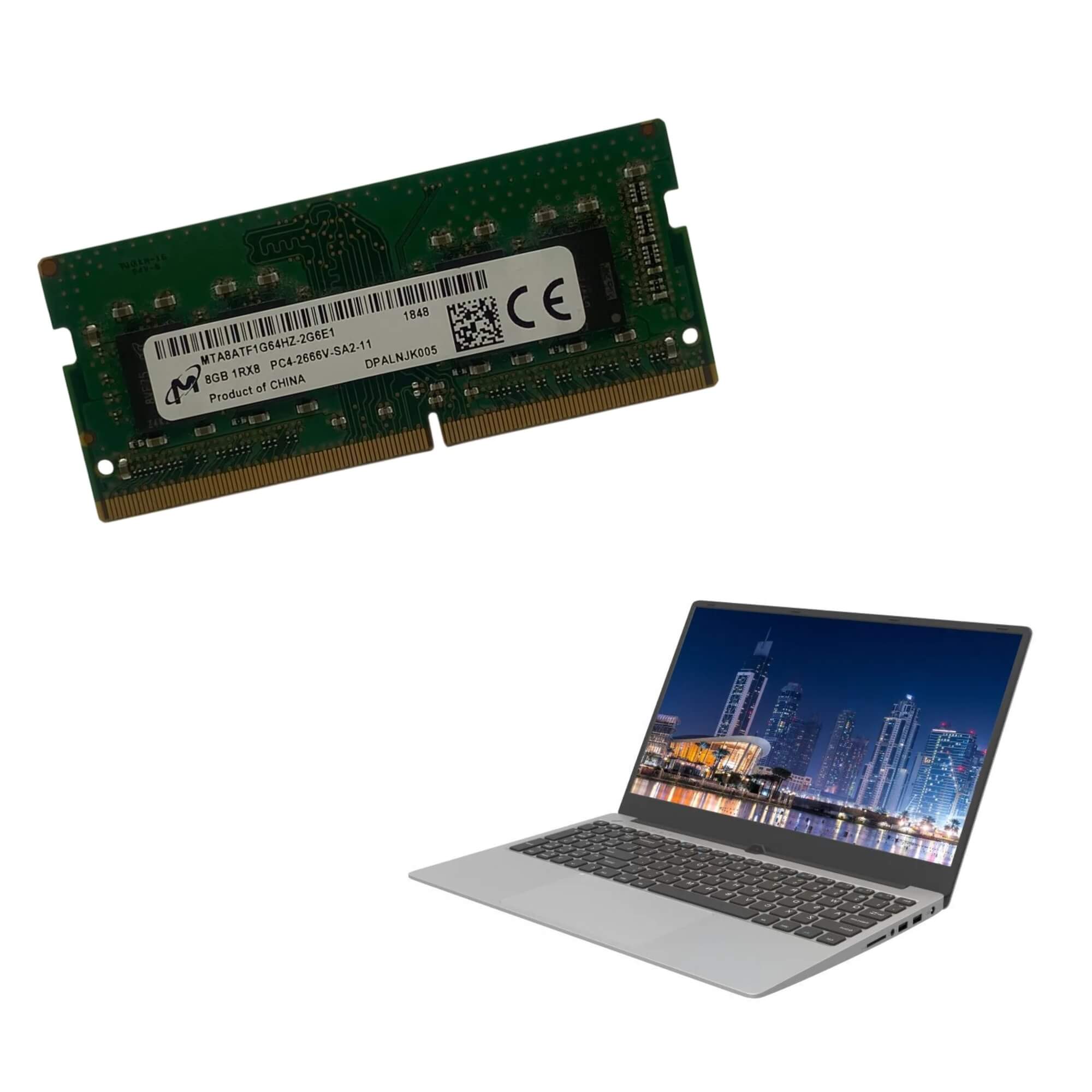 Memória Notebook SODIMM DDR4 8GB 2666MHz Micron - MTA8ATF1G64HZ-2G6