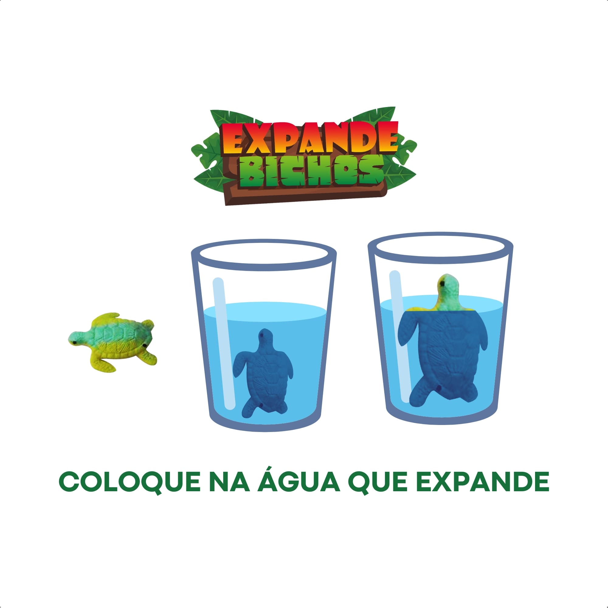 COMP Brinquedo Animal Cresce na Água Display C/ 64 und Zoológico Polibrinq - AN2006