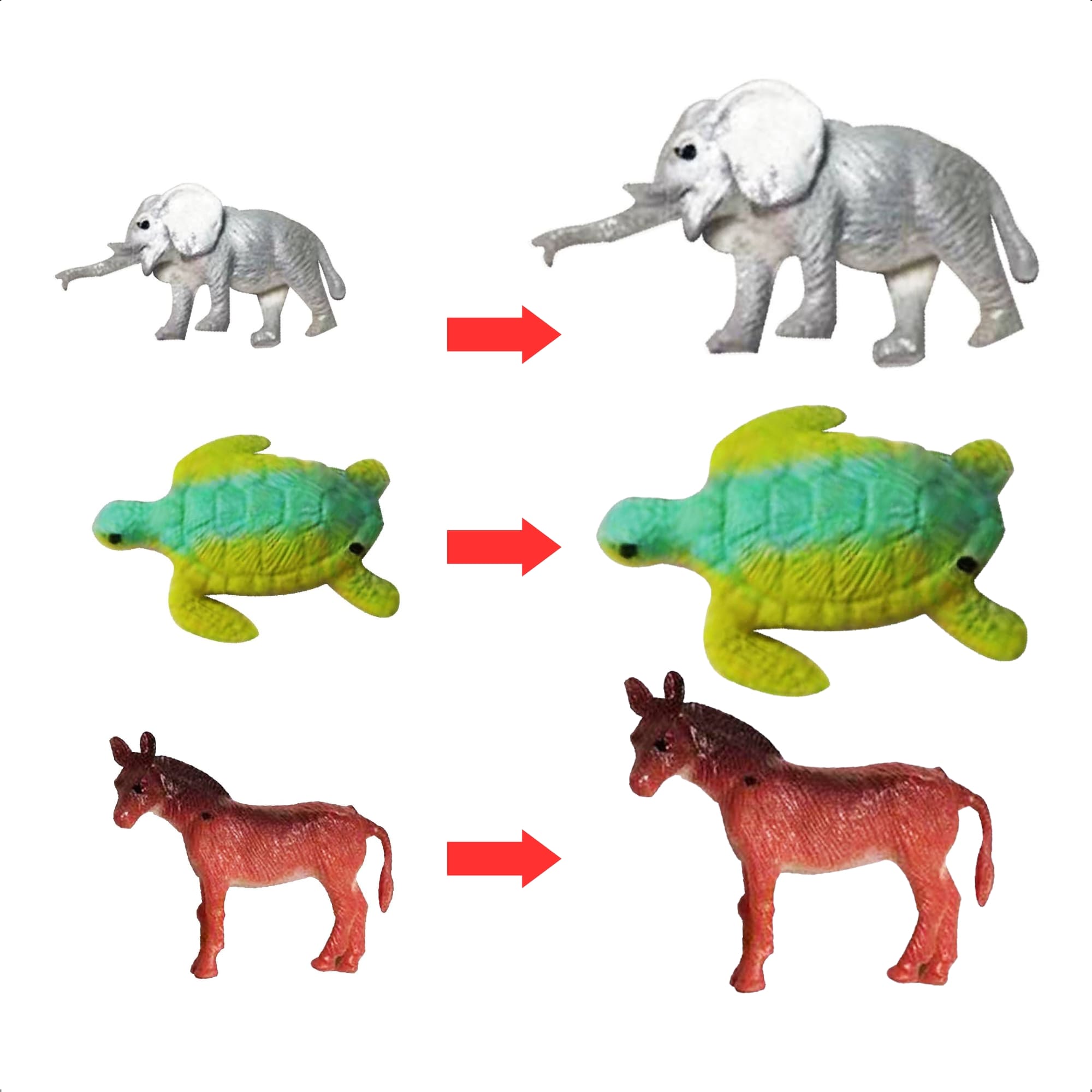 COMP Brinquedo Animal Cresce na Água Display C/ 64 und Zoológico Polibrinq - AN2006