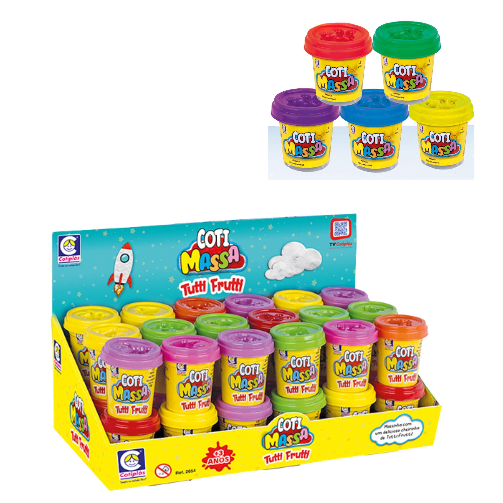 COMP Brinquedo Massinha Cotti Massa Tutti Frutti Caixa Display com 36 unidades Cotiplas - 2602