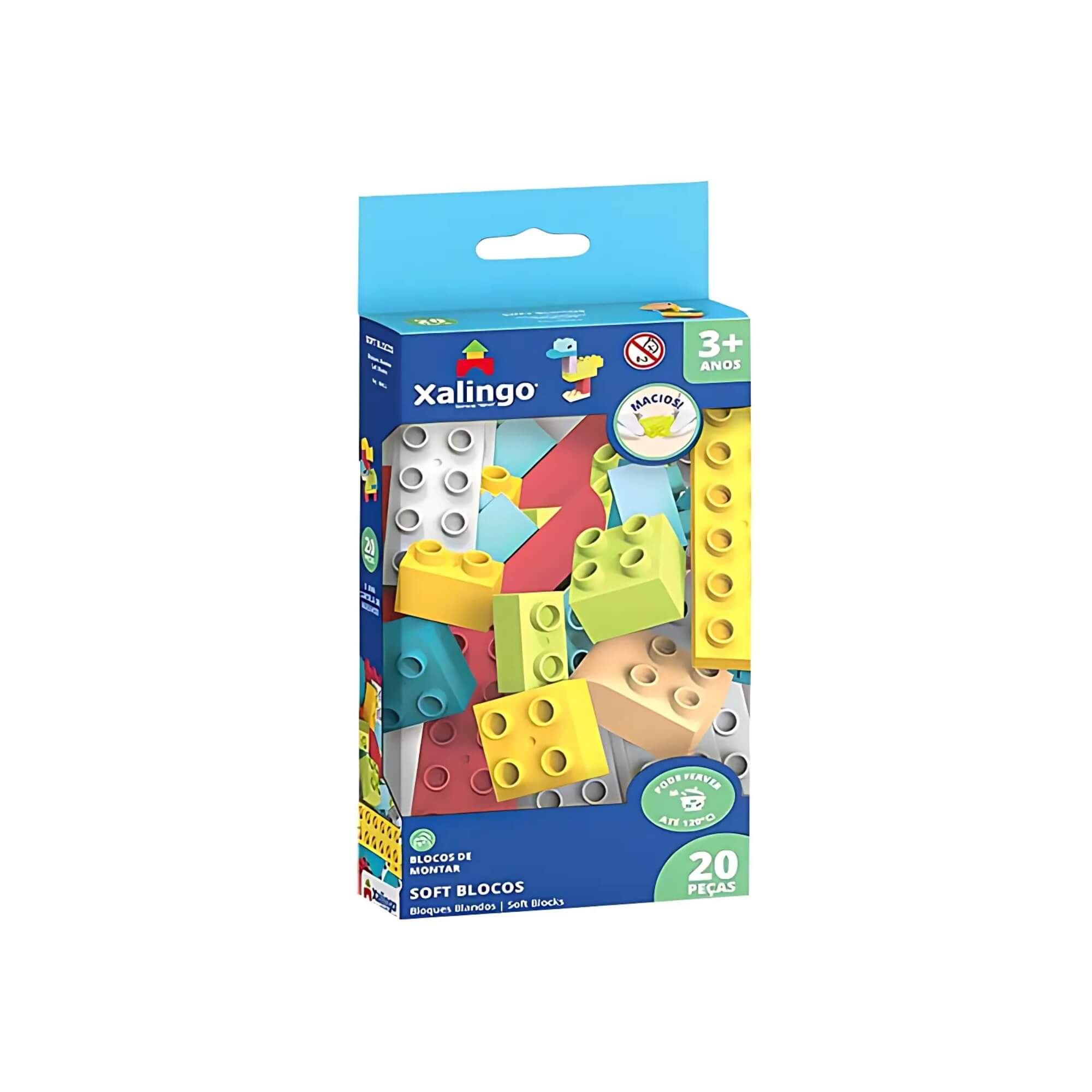 Brinquedo Infantil Blocos de Montar Macio Soft 20 Peças Xalingo - 68432