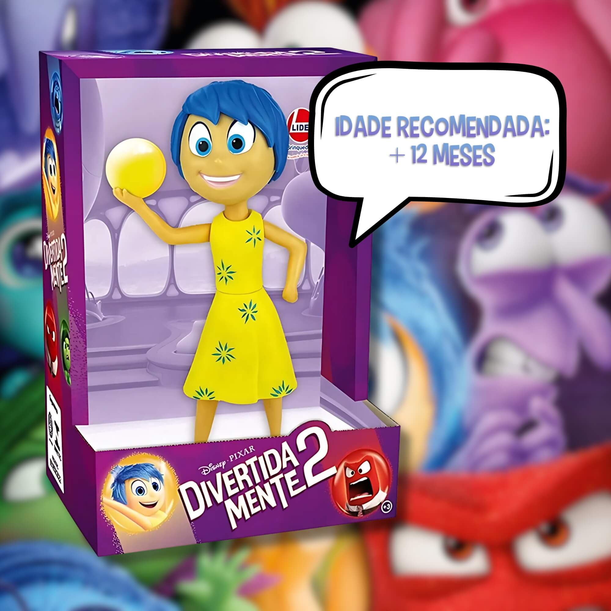 Boneca Infantil Vinil Alegria Divertida-Mente 2 Lider - 3699