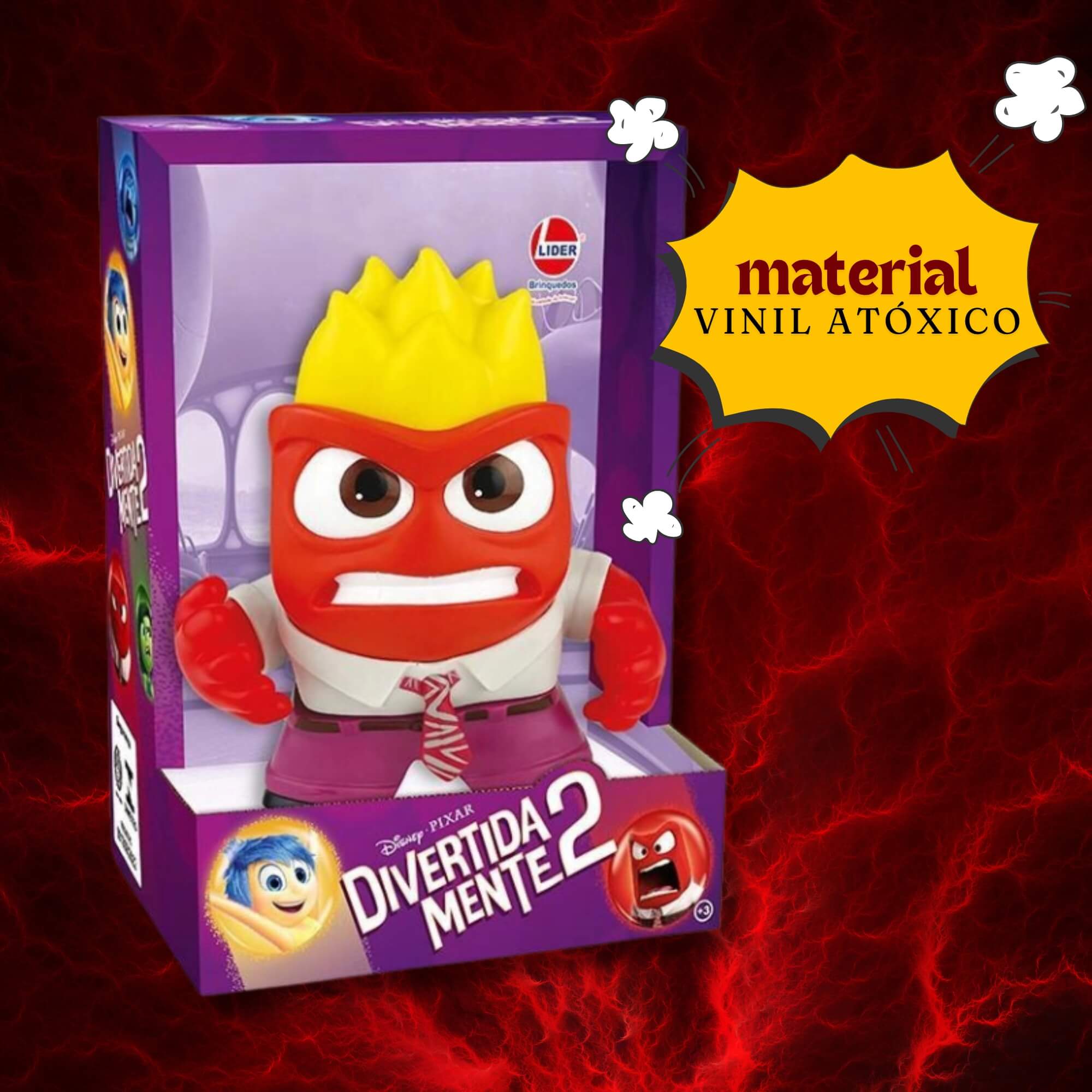 Boneco Vinil Divertida-Mente 2 Raiva Lider - 3700