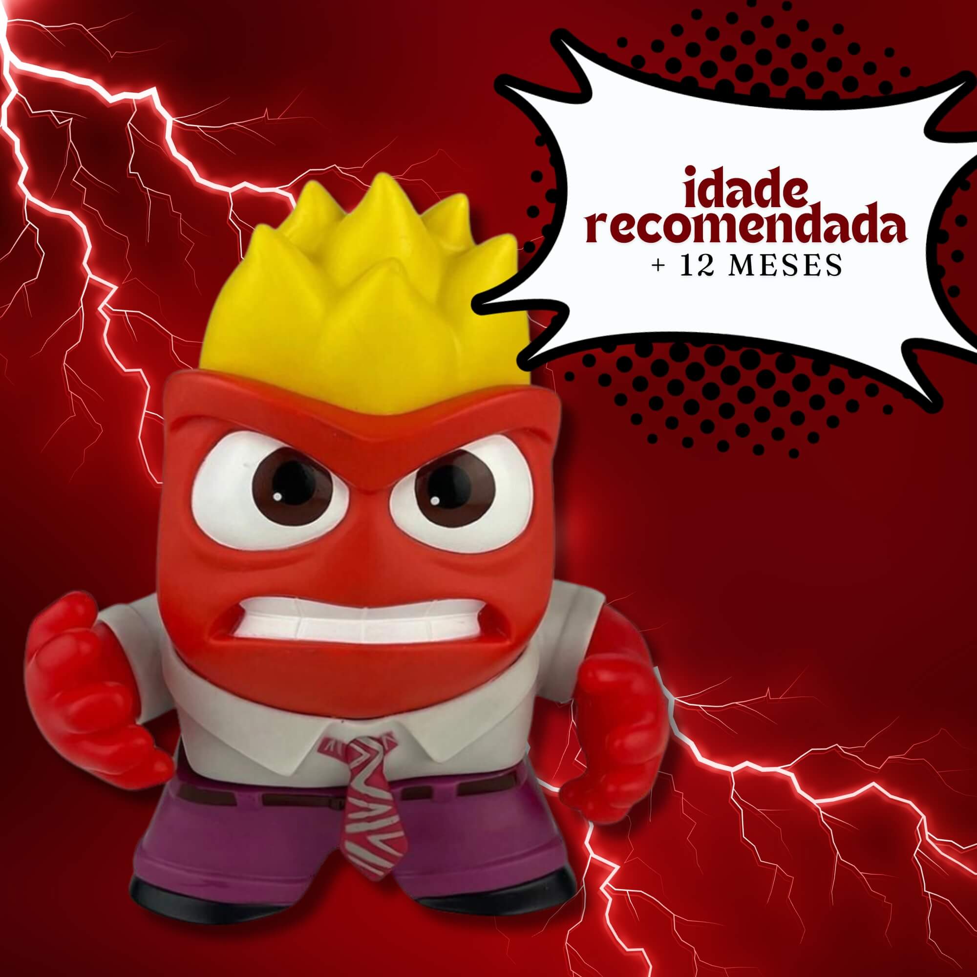Boneco Vinil Divertida-Mente 2 Raiva Lider - 3700