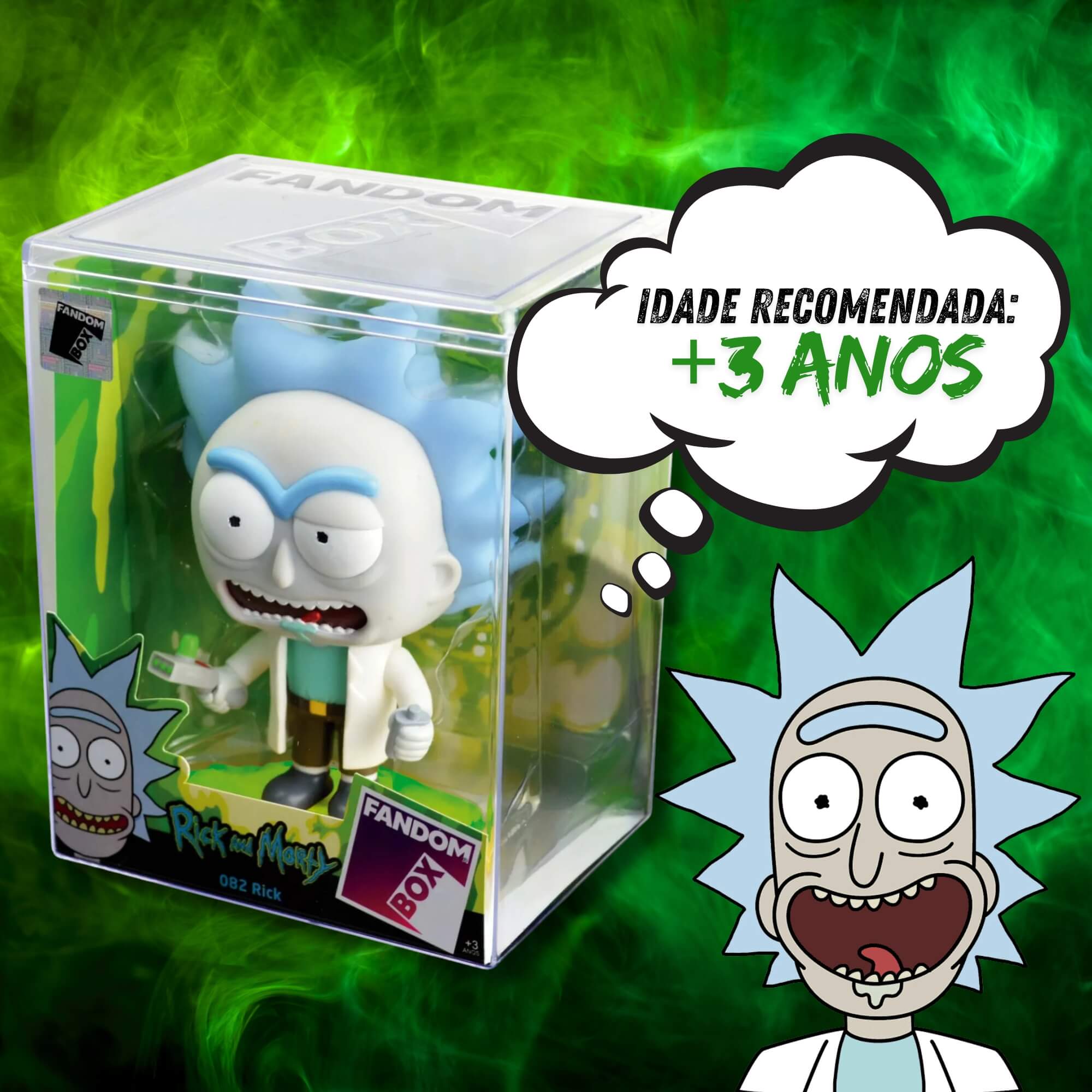 Fandom Box Rick - Rick e Morty Boneco Colecionável Material Vinil Atóxico Lider - 3506