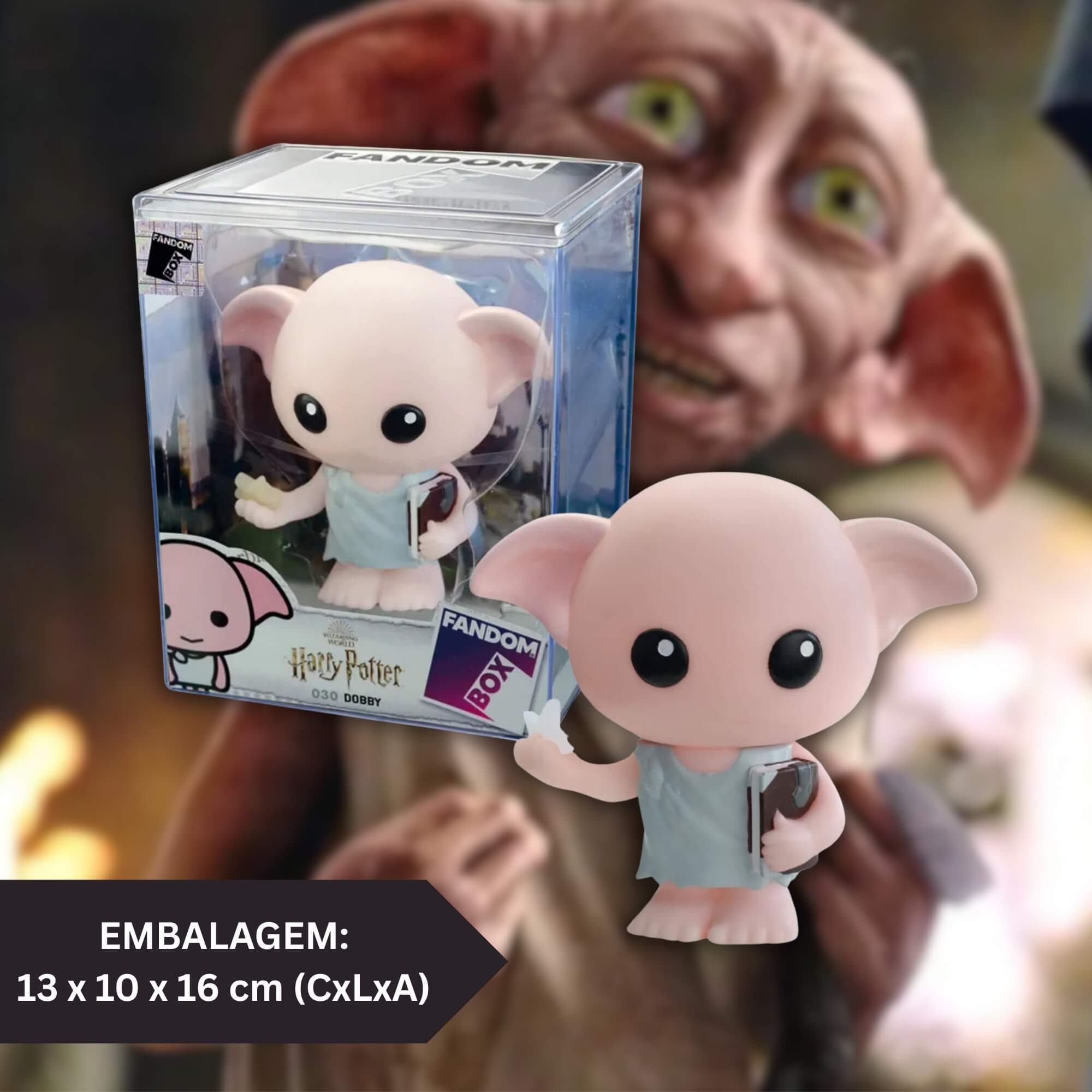 Boneco Colecionável Fandom Box Dobby Saga Harry Potter Vinil Atóxico Líder - 3458