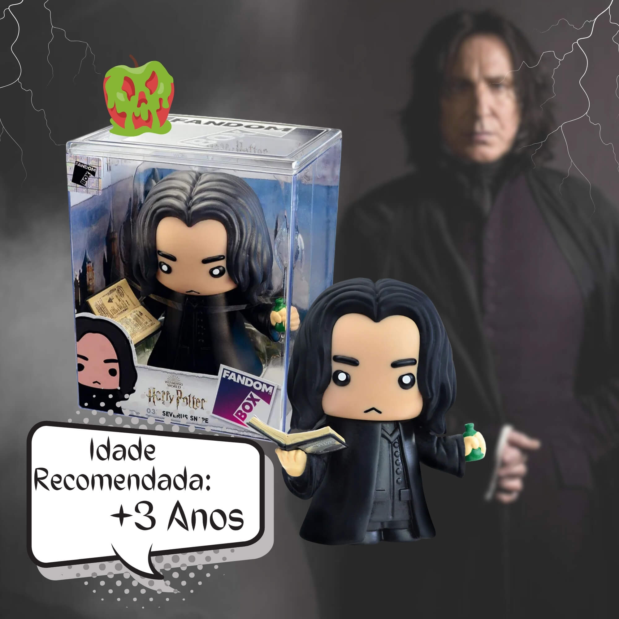 Boneco Colecionável Fandom Box Severus Snape Saga Harry Potter Vinil Atóxico Líder - 3461