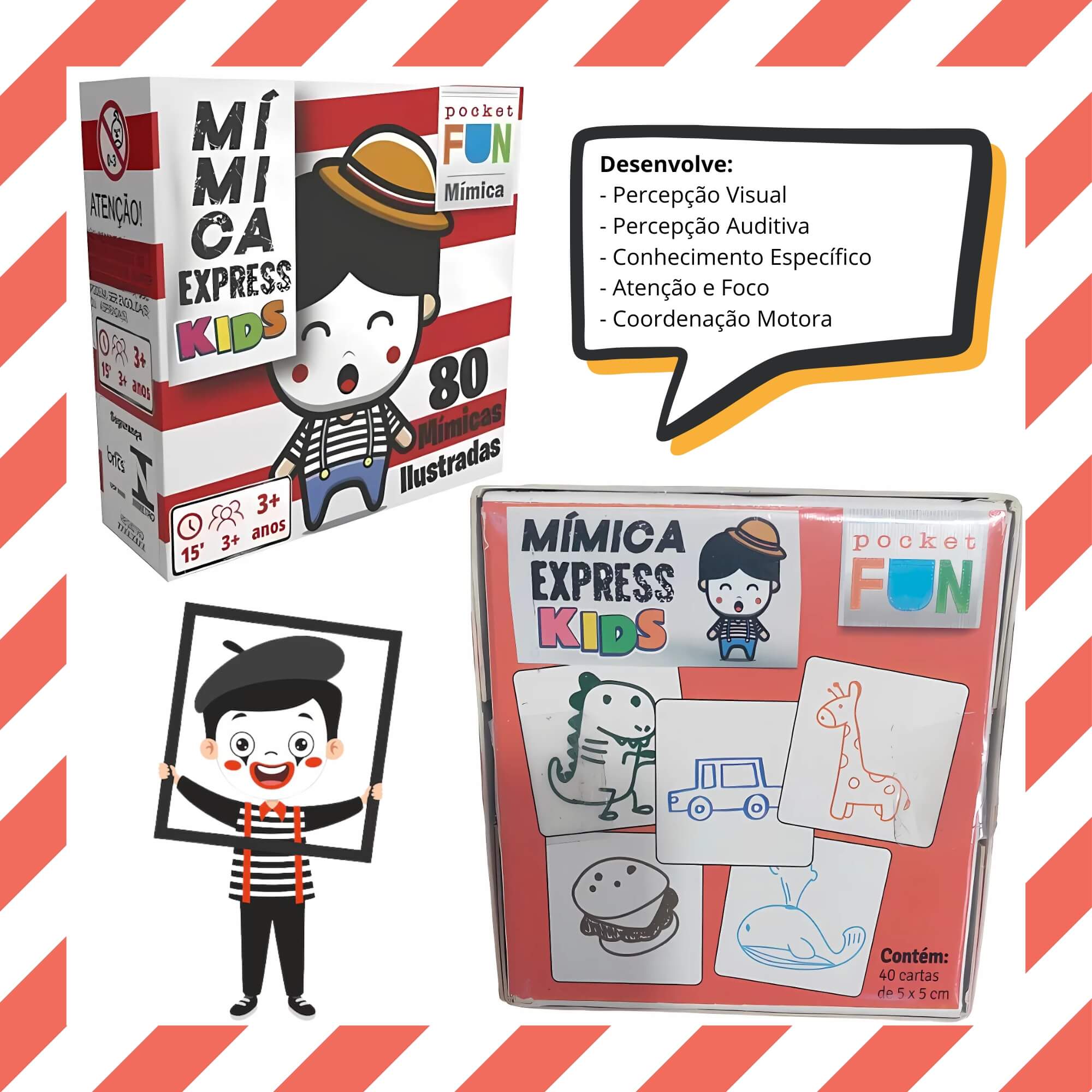 Jogo Mímica Express com 40 Cartas Pocket Ilustradas Cooper Fun - 10016