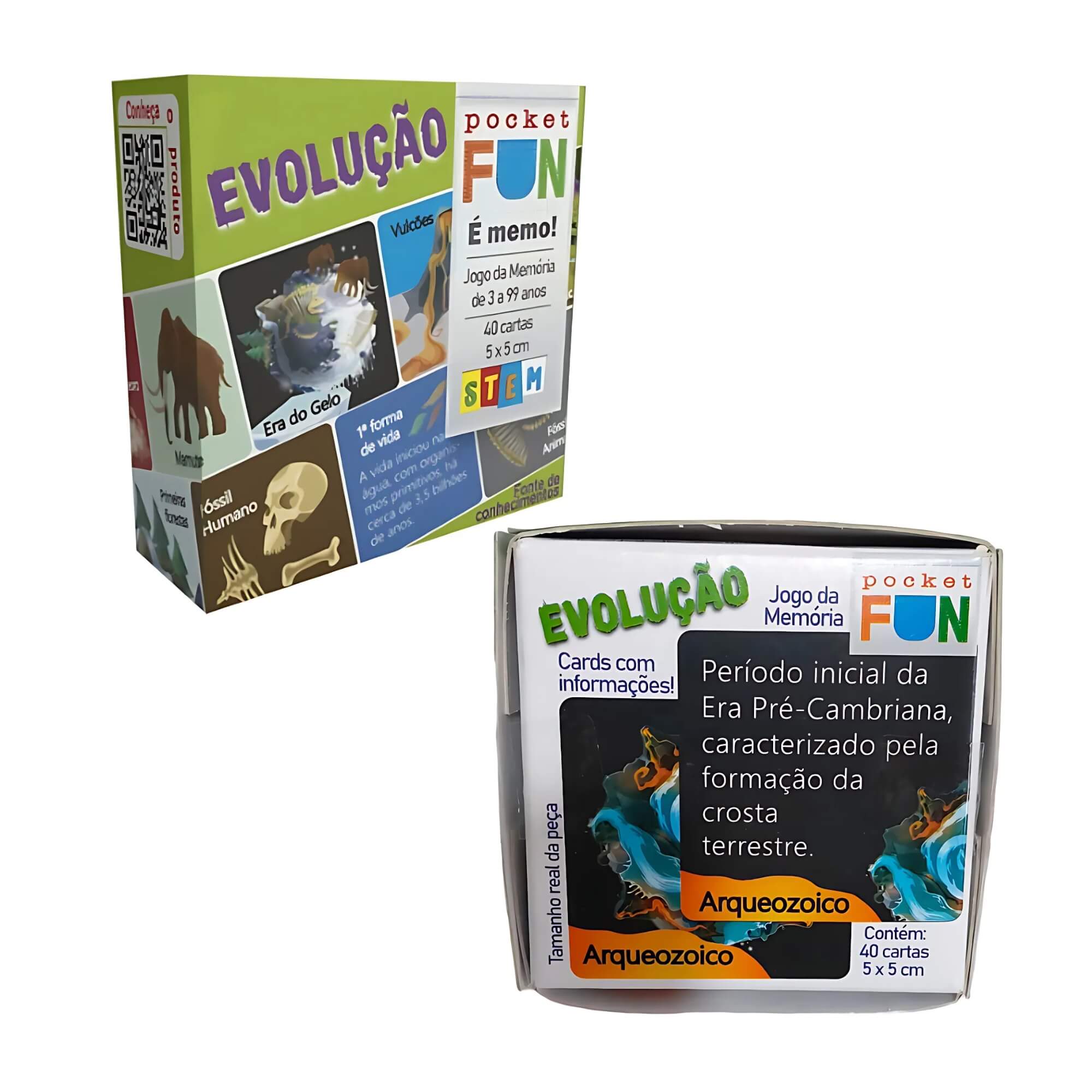 Jogo da Memória Stem Evolução c/ 40 Cartas Ilustradas Cooper Fun - 00136