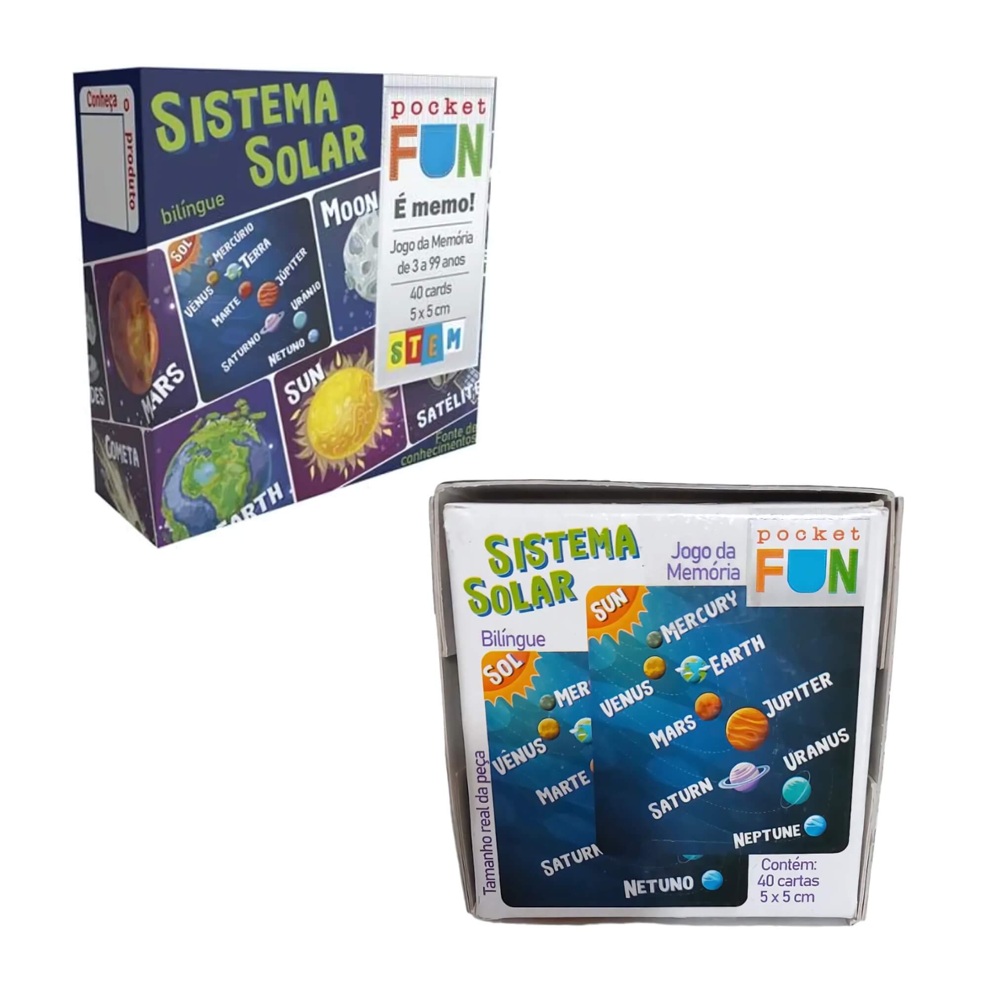 Jogo da Memória Stem Sistema Solar Conhecimento Pedagógico Interativo Cooper Fun - 00137