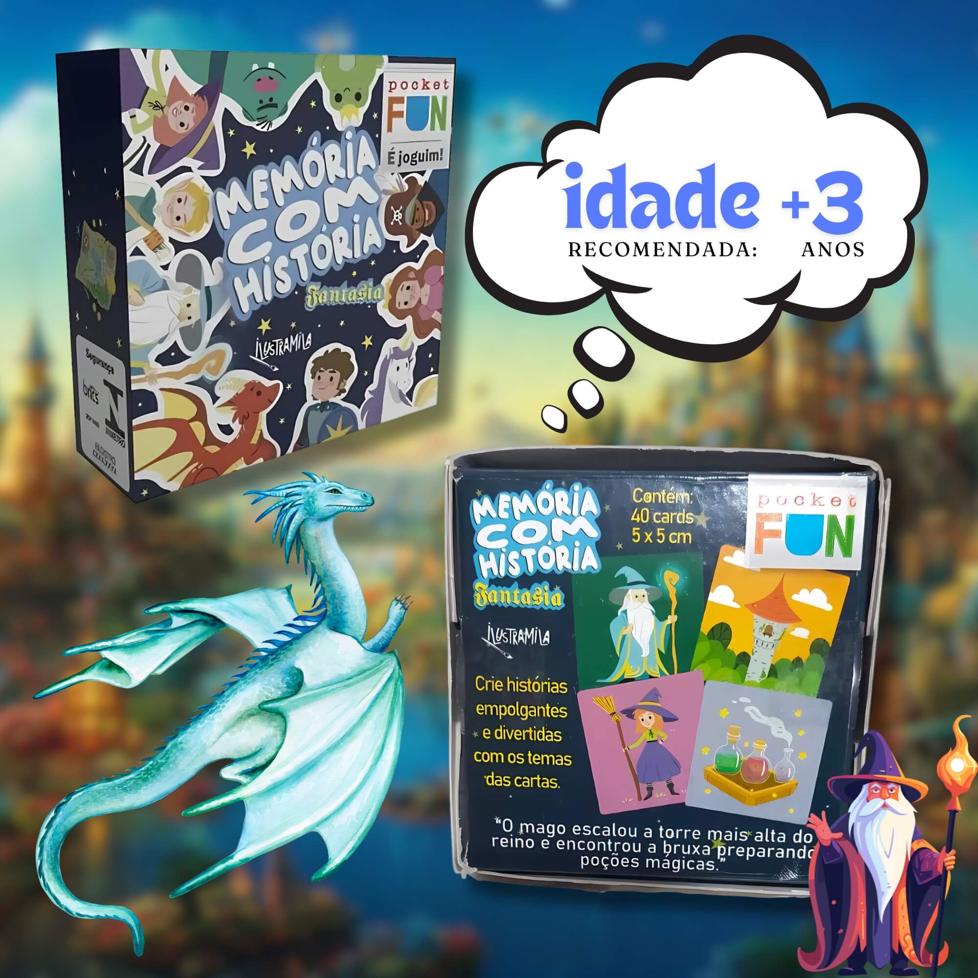Jogo da Memória com História Interativo Infantil 40 Cartas Cooper Fun - 00138