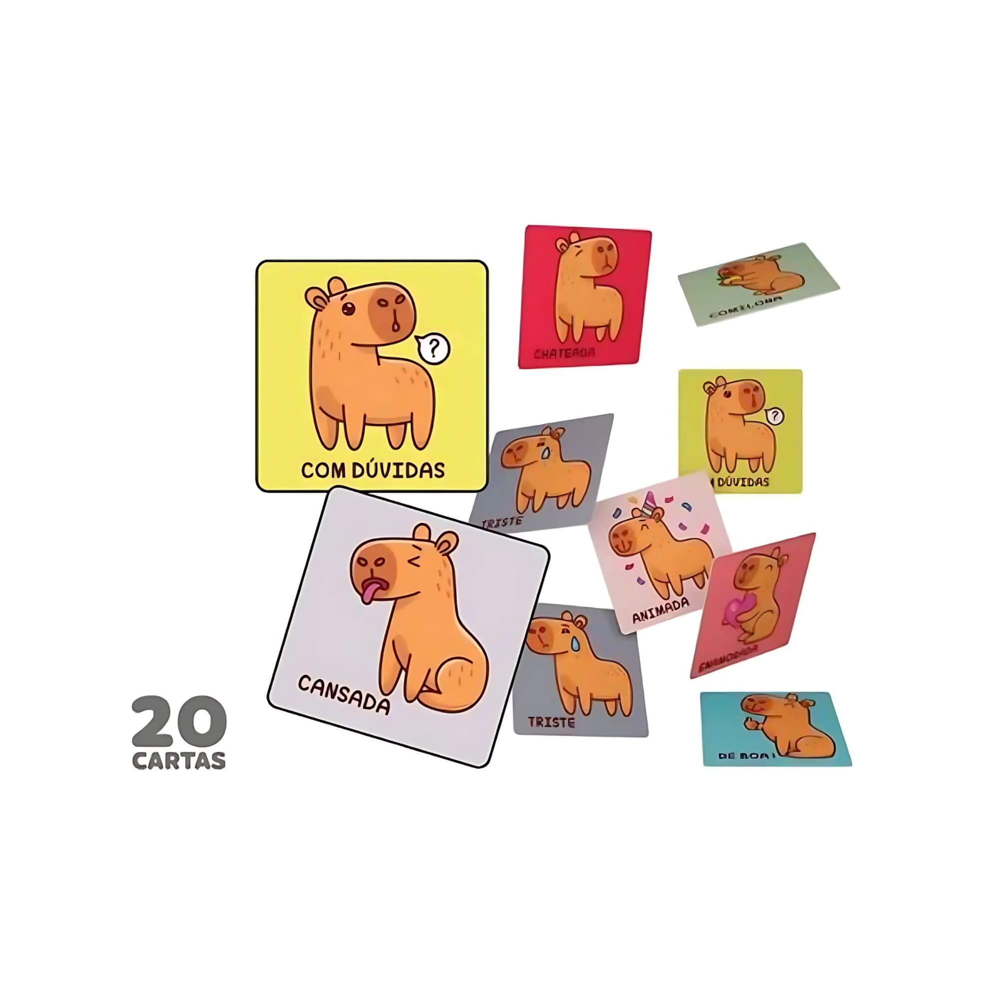 Jogo da Memória para Pequeninos Capivara Das Emoções c/ 20 Cartas Cooper Fun - 00149