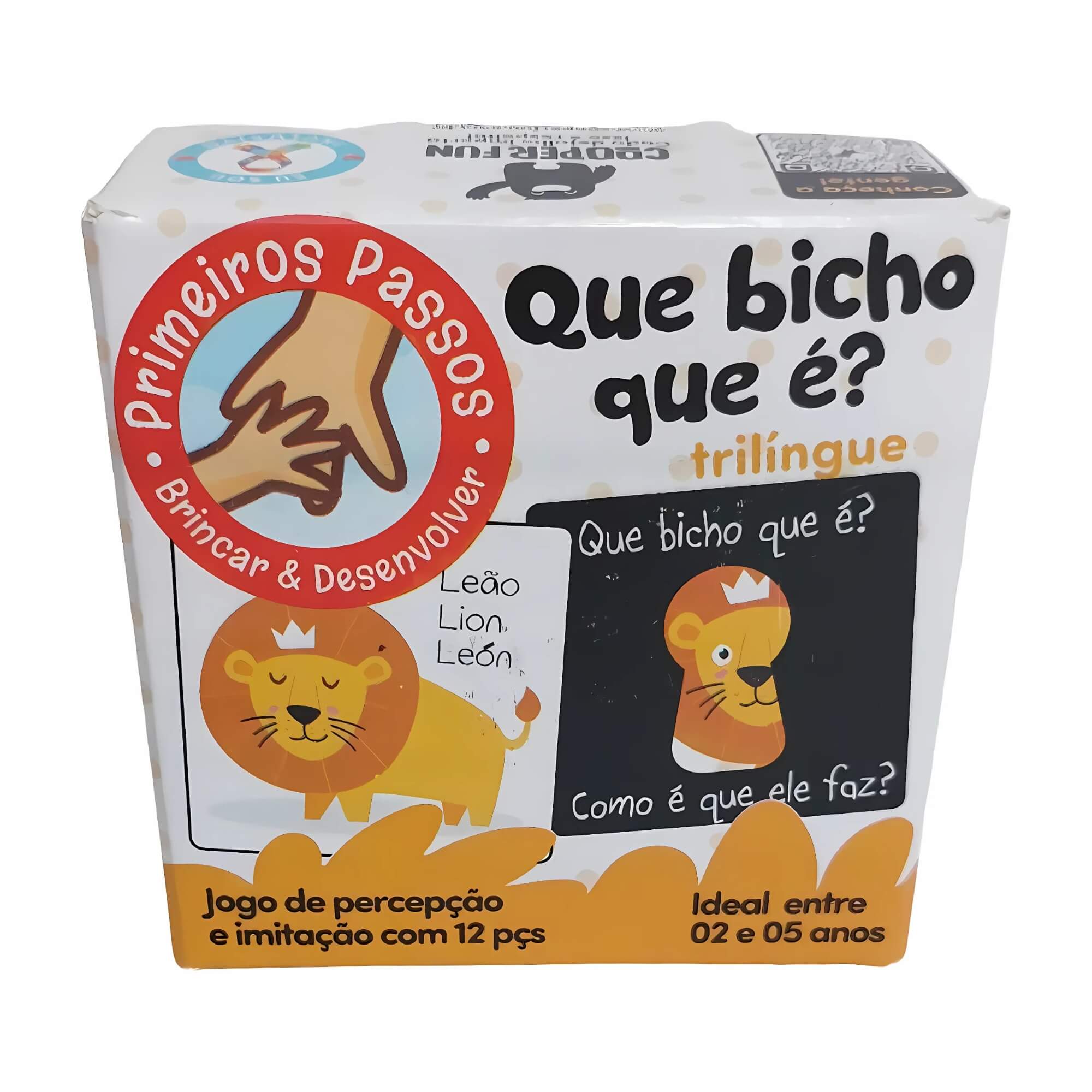 Jogo de Percepção e Imitação Que Bicho Que É? c/ 12 peças Cooper Fun - 00153