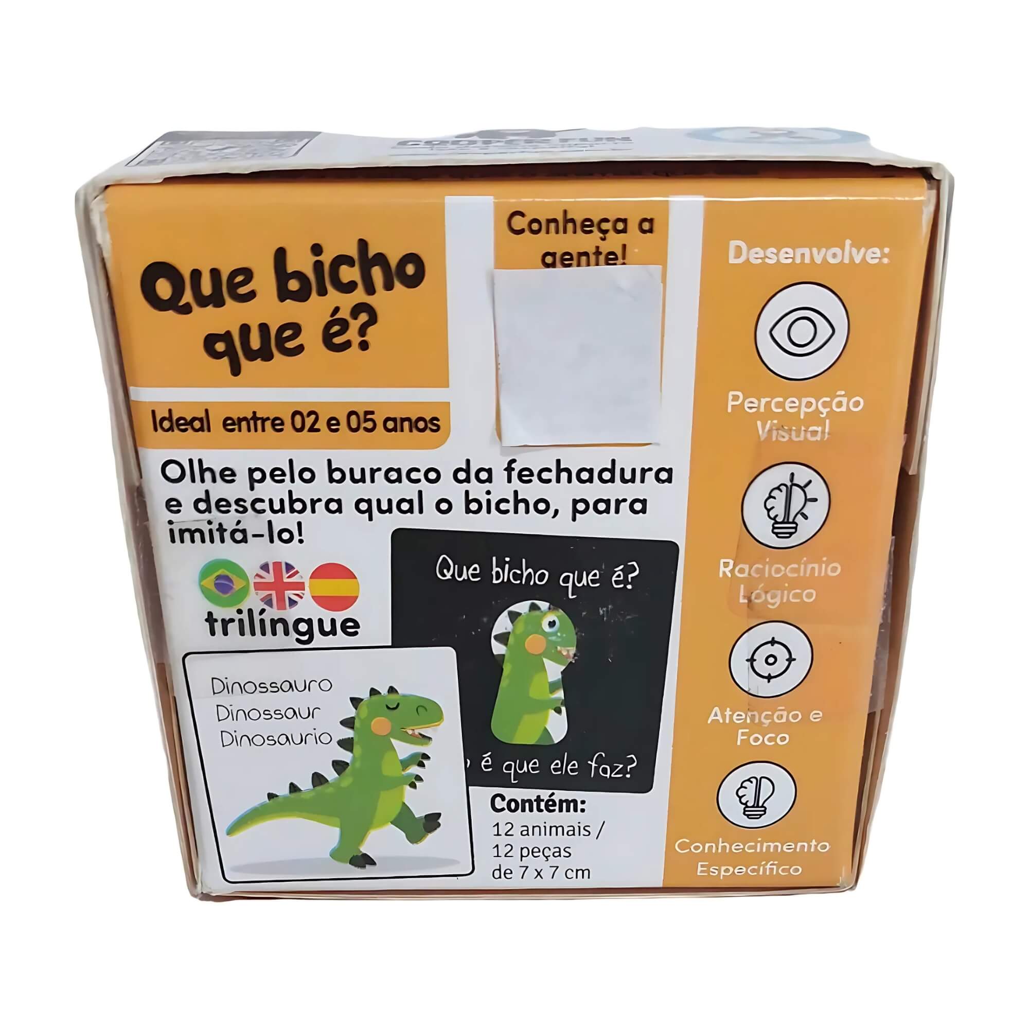 Jogo de Percepção e Imitação Que Bicho Que É? c/ 12 peças Cooper Fun - 00153