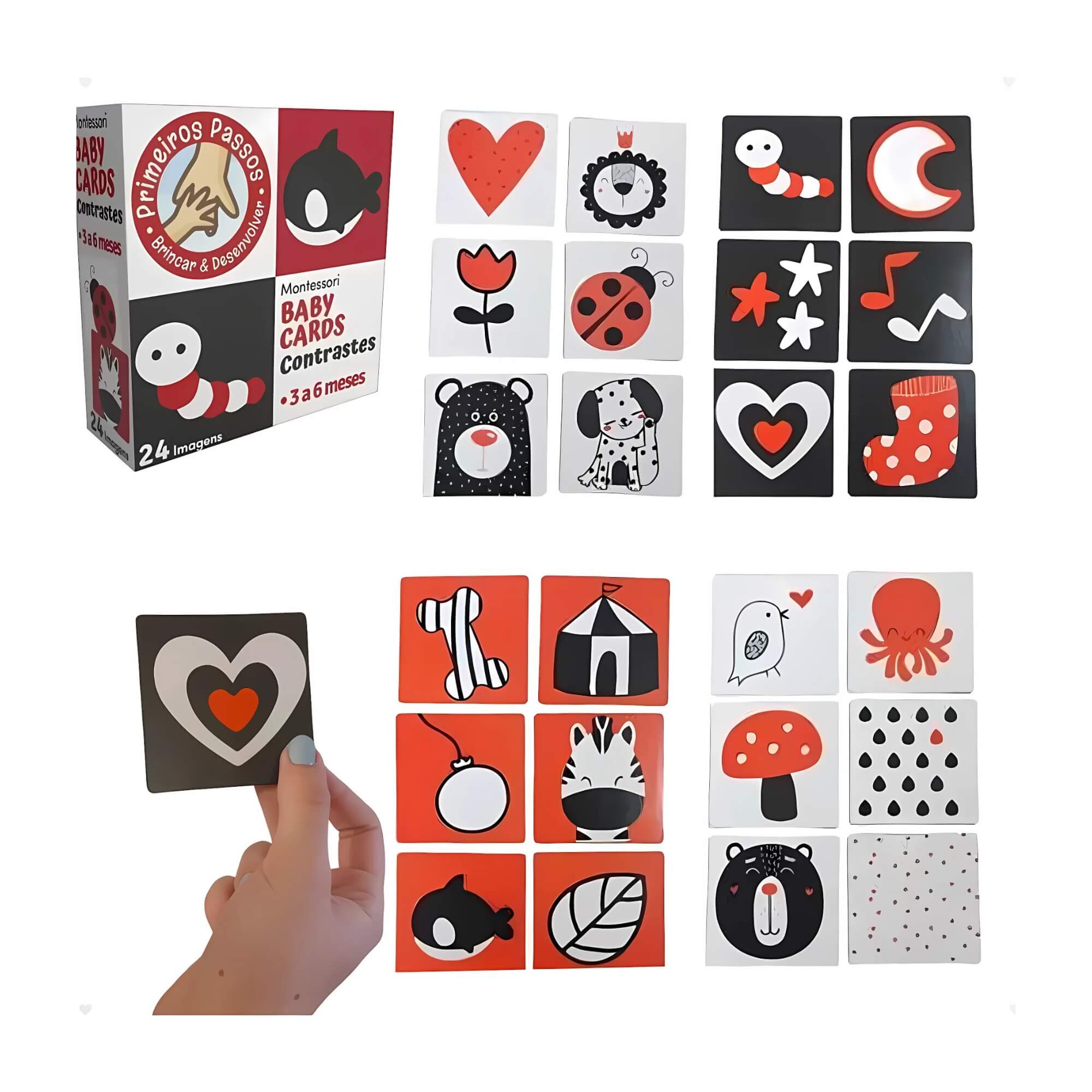 Cartões de Estímulos de Alto Contraste Montessori Baby Cards To Go 3 - 6 Meses Cooper Fun - 00039