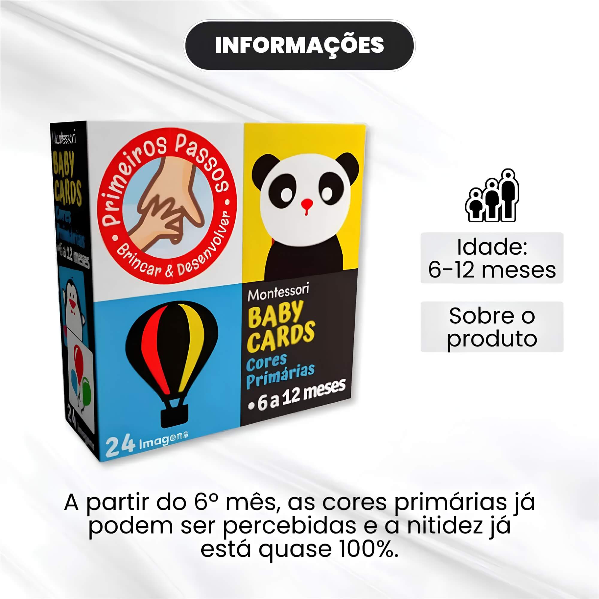 Cartões de Estímulo Cores Primárias Montessori Baby Cards To Go 6-12 meses Cooper Fun - 00161