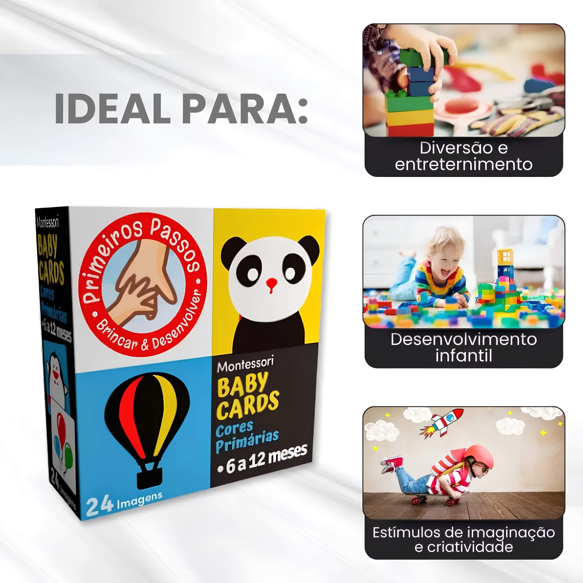 Cartões de Estímulo Cores Primárias Montessori Baby Cards To Go 6-12 meses Cooper Fun - 00161