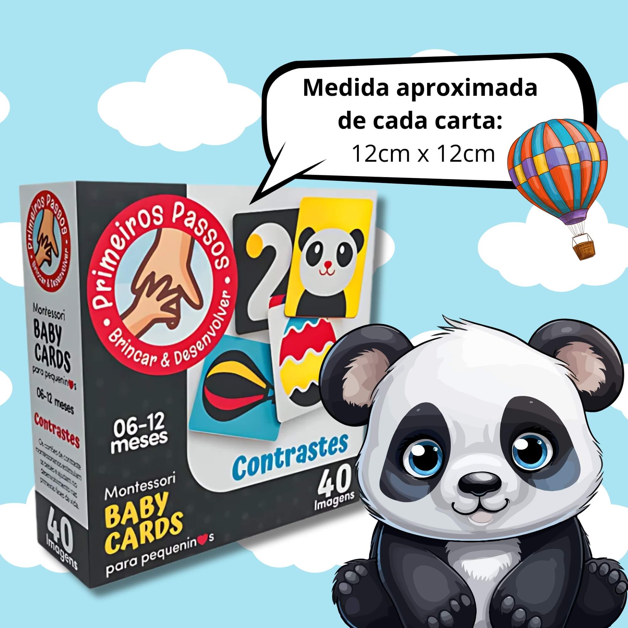 Cartões de Estímulos de Alto Contraste Montessori Baby Cards 6-12 Meses Cooper Fun - 00165