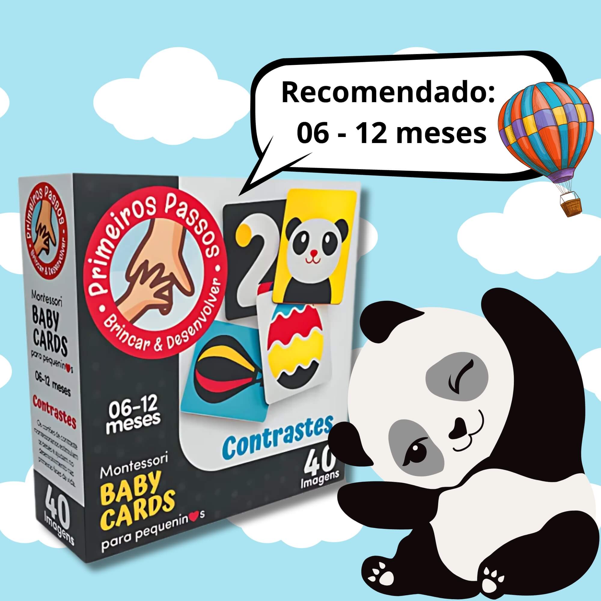 Cartões de Estímulos de Alto Contraste Montessori Baby Cards 6-12 Meses Cooper Fun - 00165