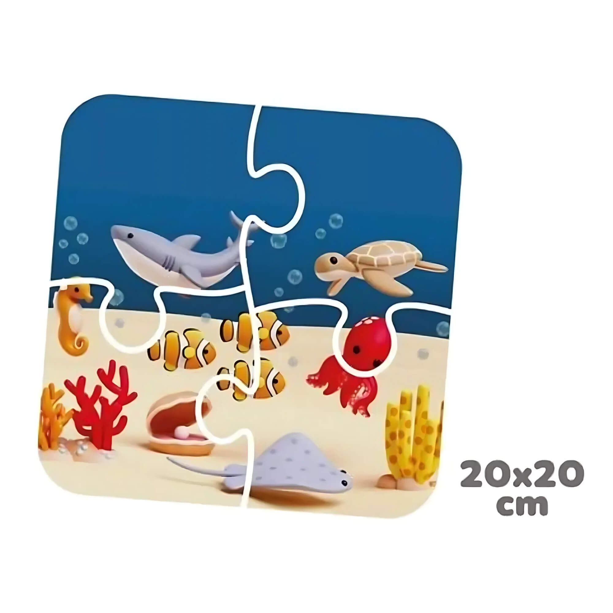 Quebra Cabecinha para os Pequeninos Fundo do Mar c/ 4 Peças Grandes Cooper Fun - 00170