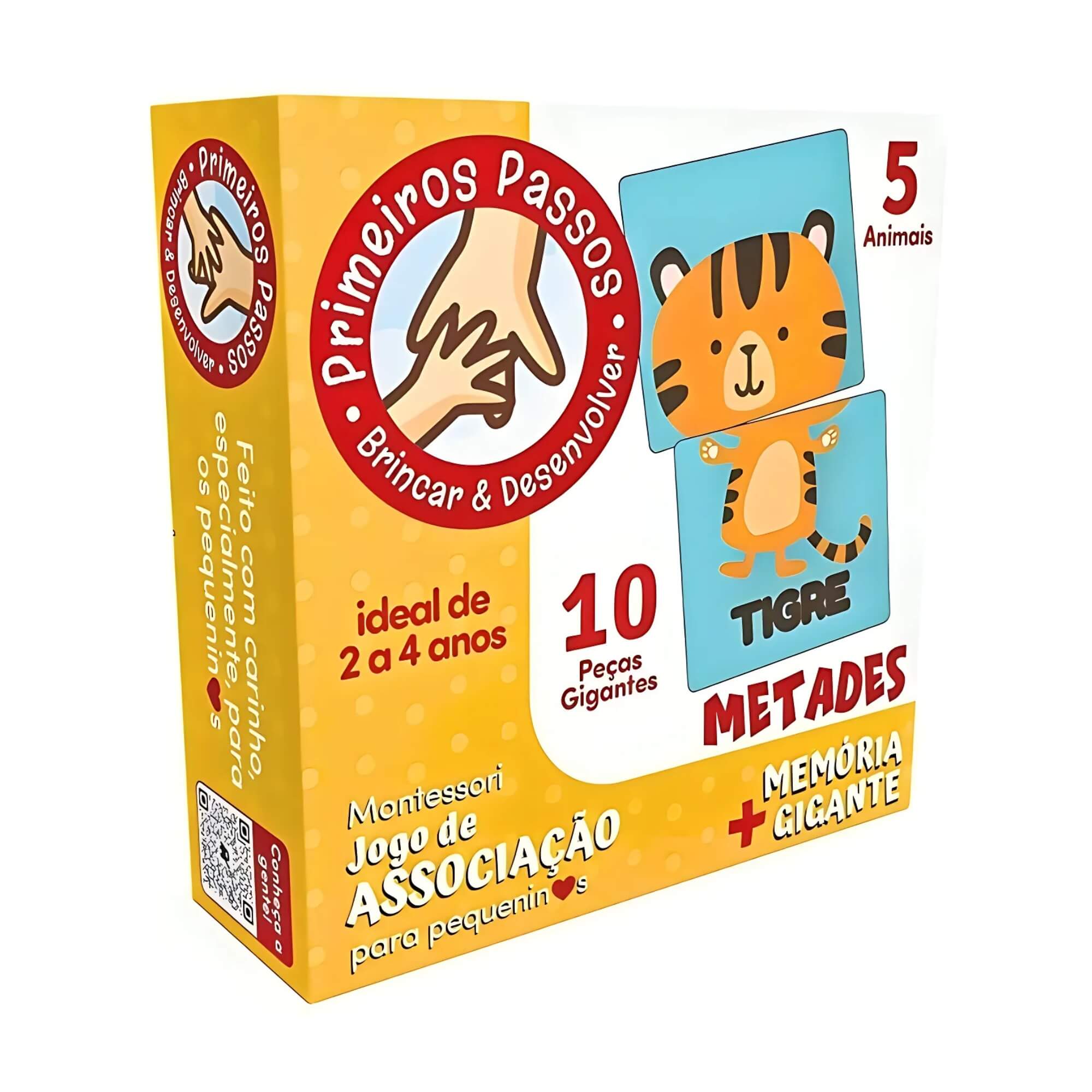 Jogo de Associação Pequeninos + Memória Gigante Metades c/ 10 Peças Gigantes Cooper Fun - 00171