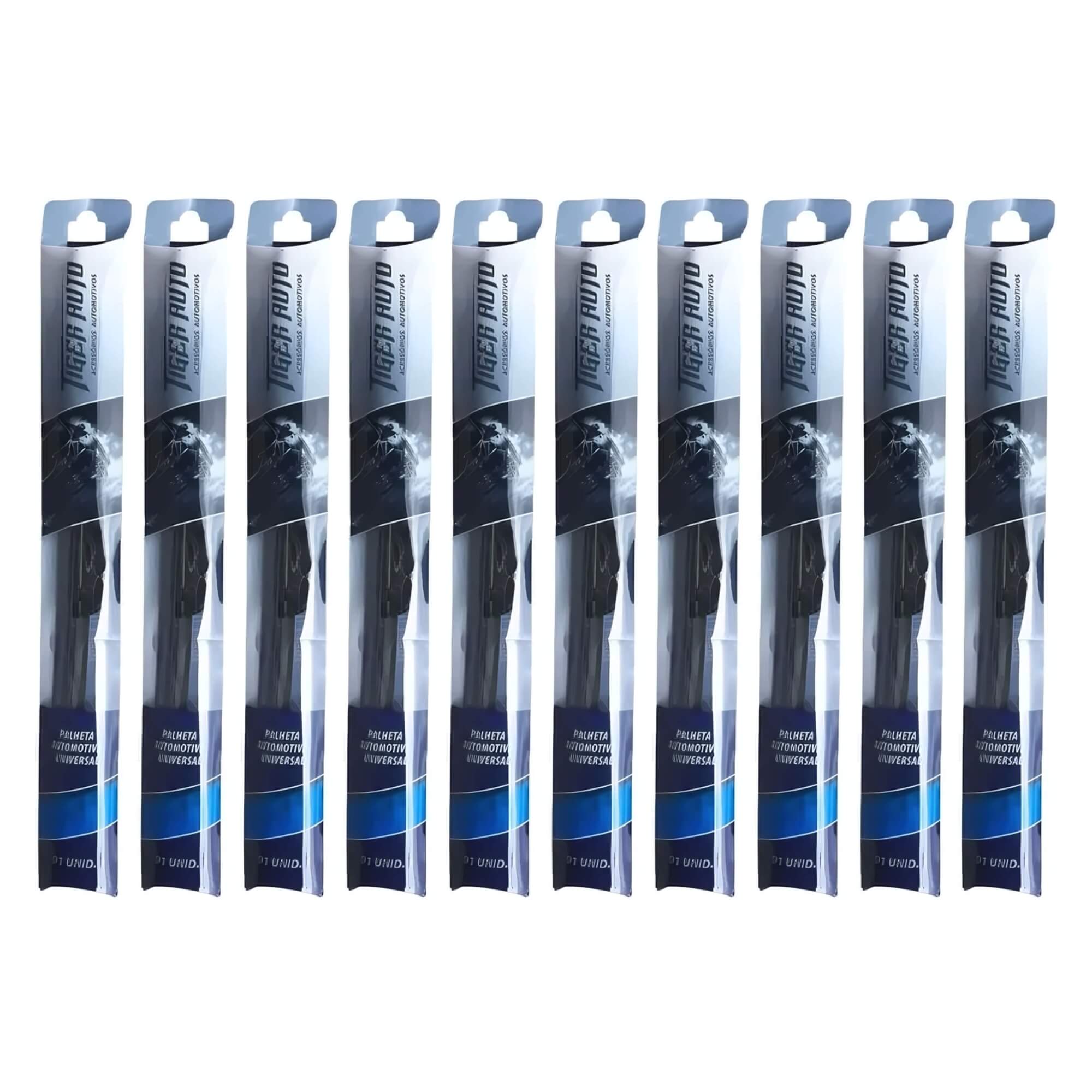 COMP Kit Palheta Universal C/ 10 Unidades 15" Polegadas Para-brisa Automotivo Tiger Auto - 0501015