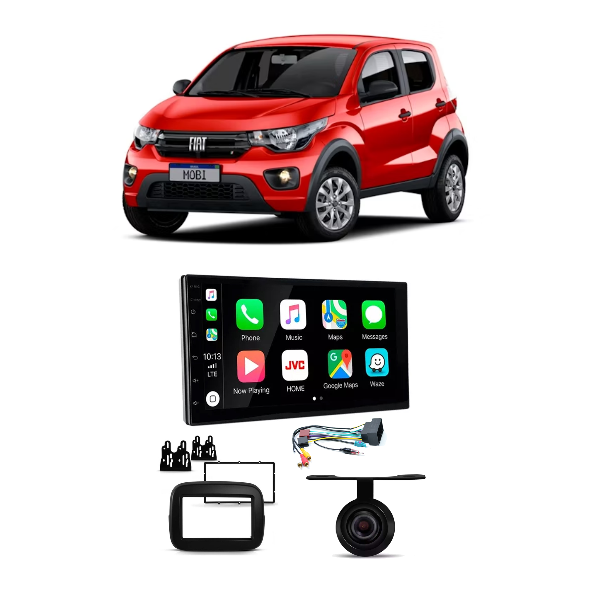 COMP Kit Multimidia Android Mobi 7" 2+32GB Carplay e Android Auto H-Tech - HT-7210CA