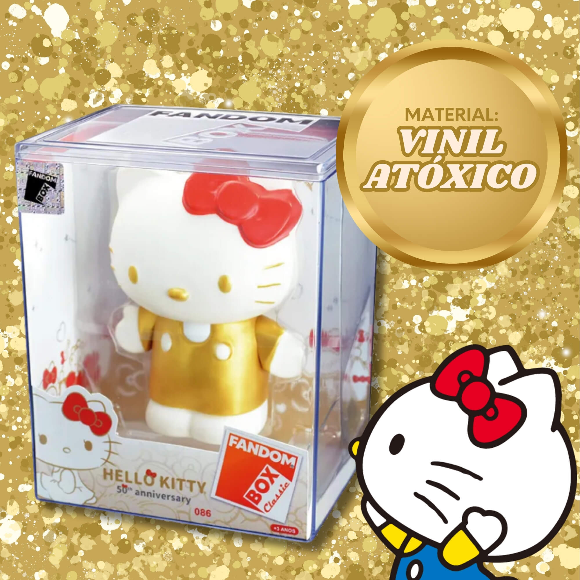 Fandom Box Hello Kitty 50 Anos Boneco Colecionável Material Vinil Atóxico Lider - 3338