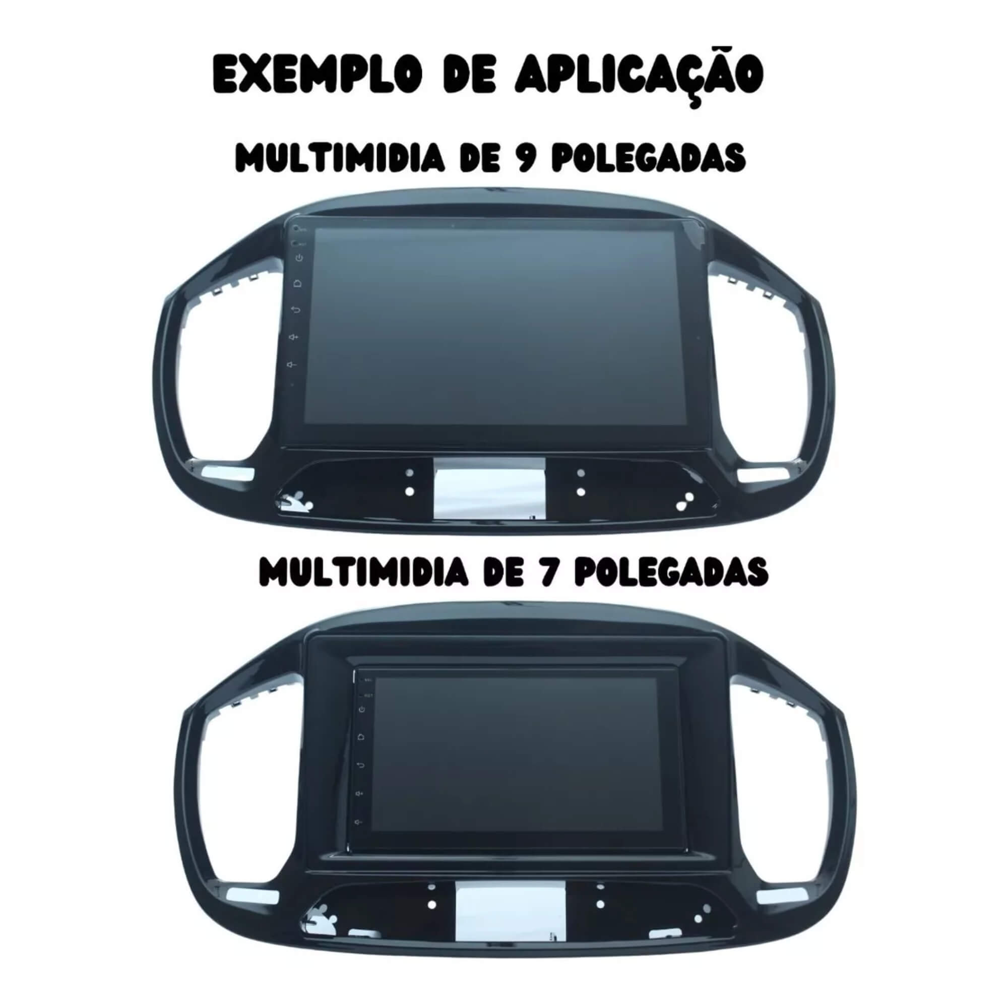 Moldura 9" Polegadas Uno 15/21 c/ Adaptador 7" Pol cor Black Piano CH/JP Fiammon - FY02210063