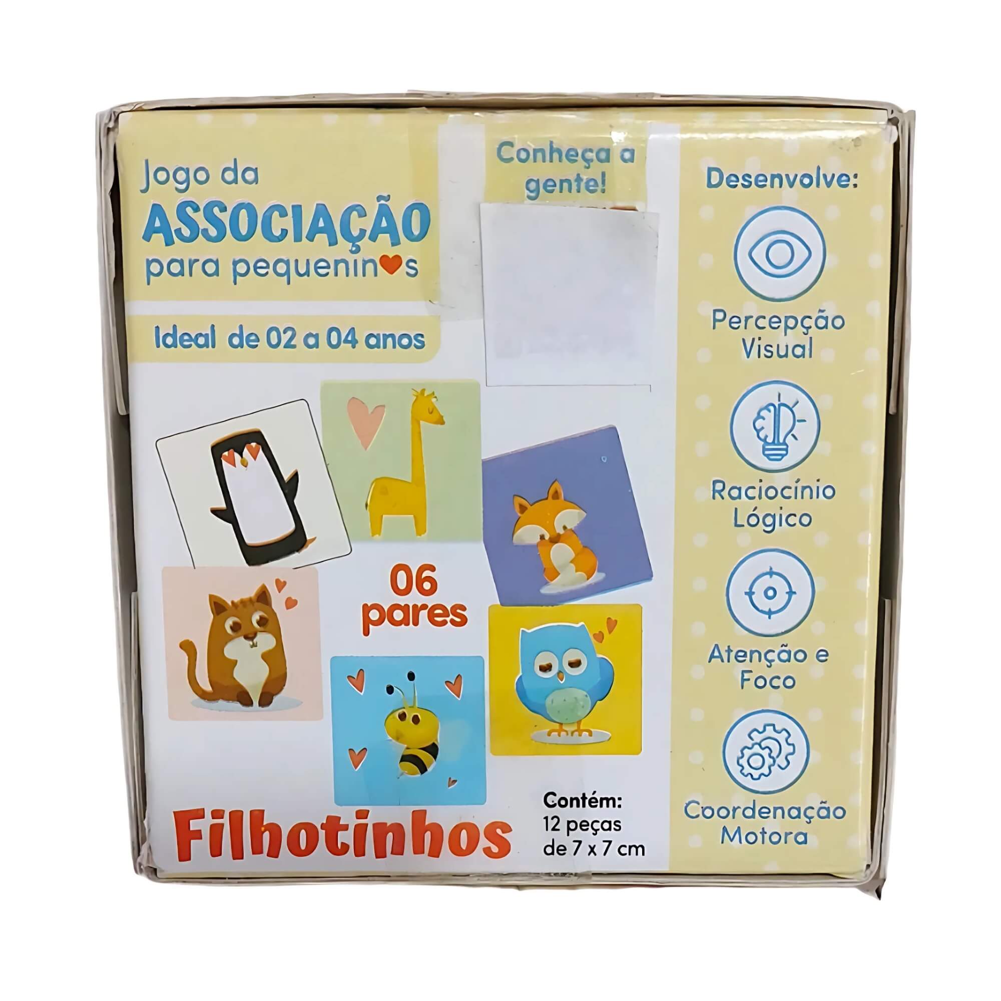 Jogo da Associação + Memória para Pequeninos Filhotinhos  12 Peças
