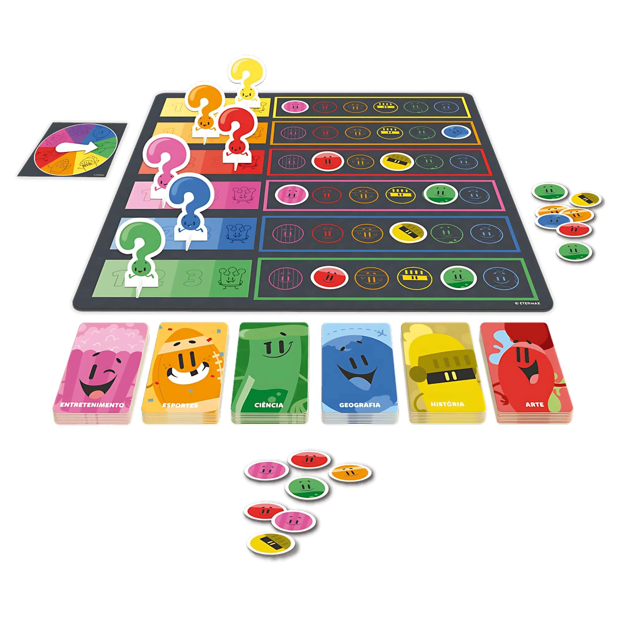 Jogo de Tabuleiro Perguntados com 204 Cartas Copag - 30841