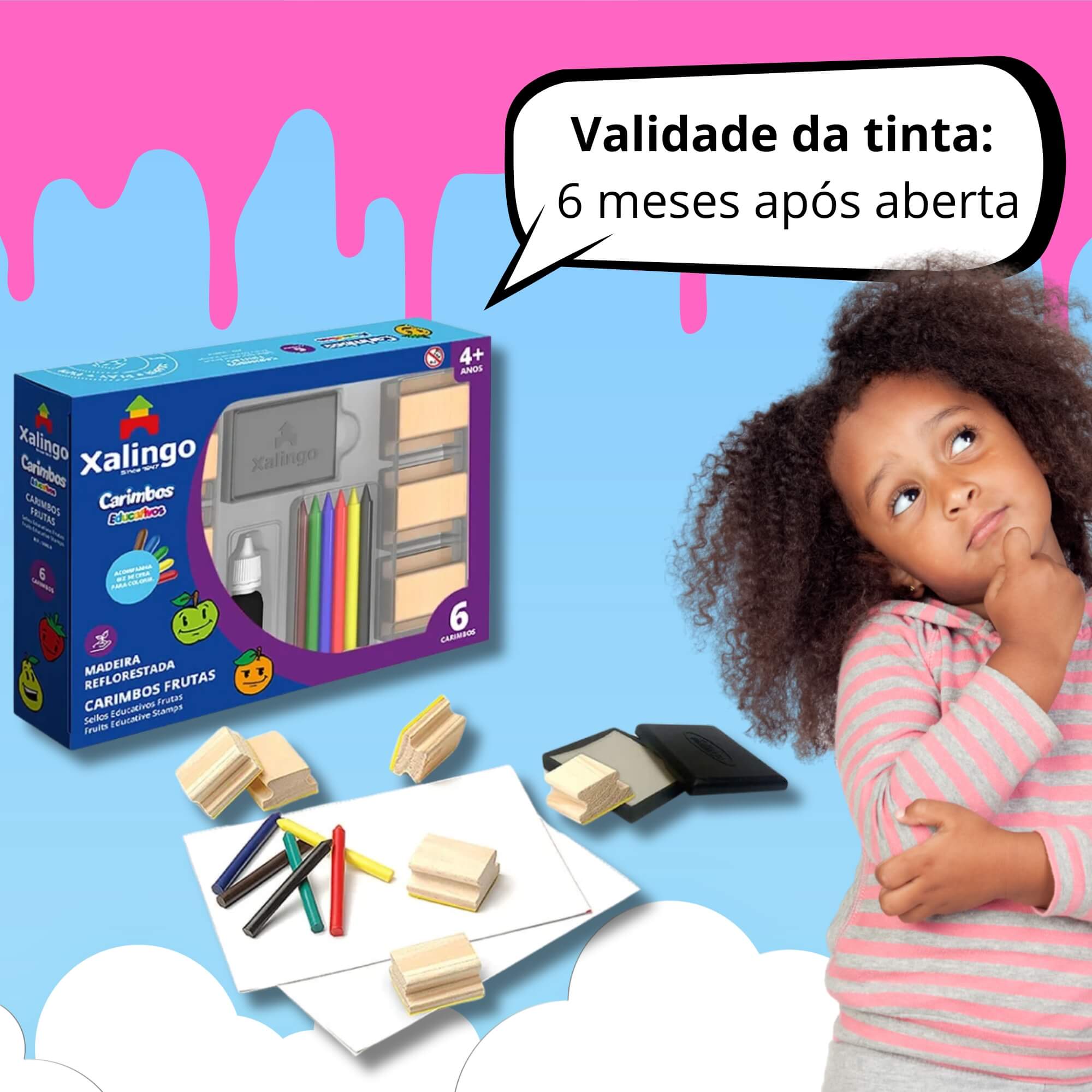 Brinquedo Infantil Carimbos Educativos Frutas Xalingo - 50809
