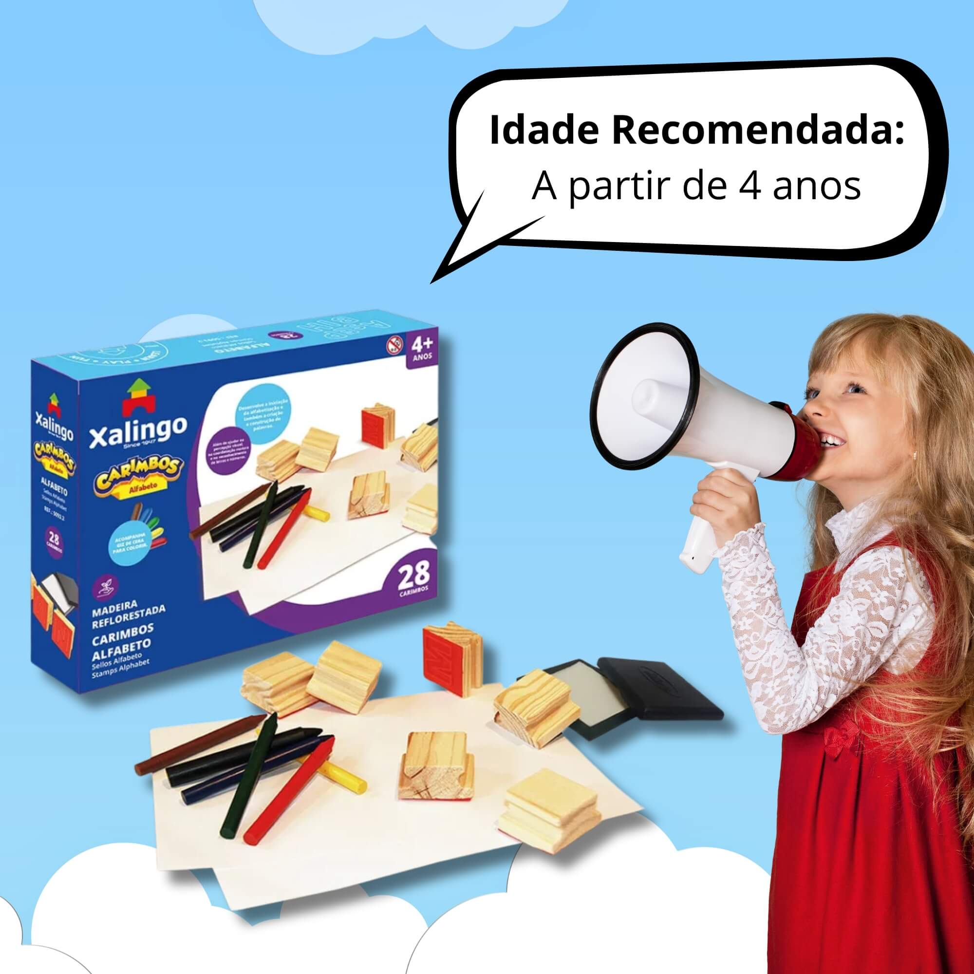 Brinquedo Infantil Carimbos Educativos Alfabeto Xalingo - 50932