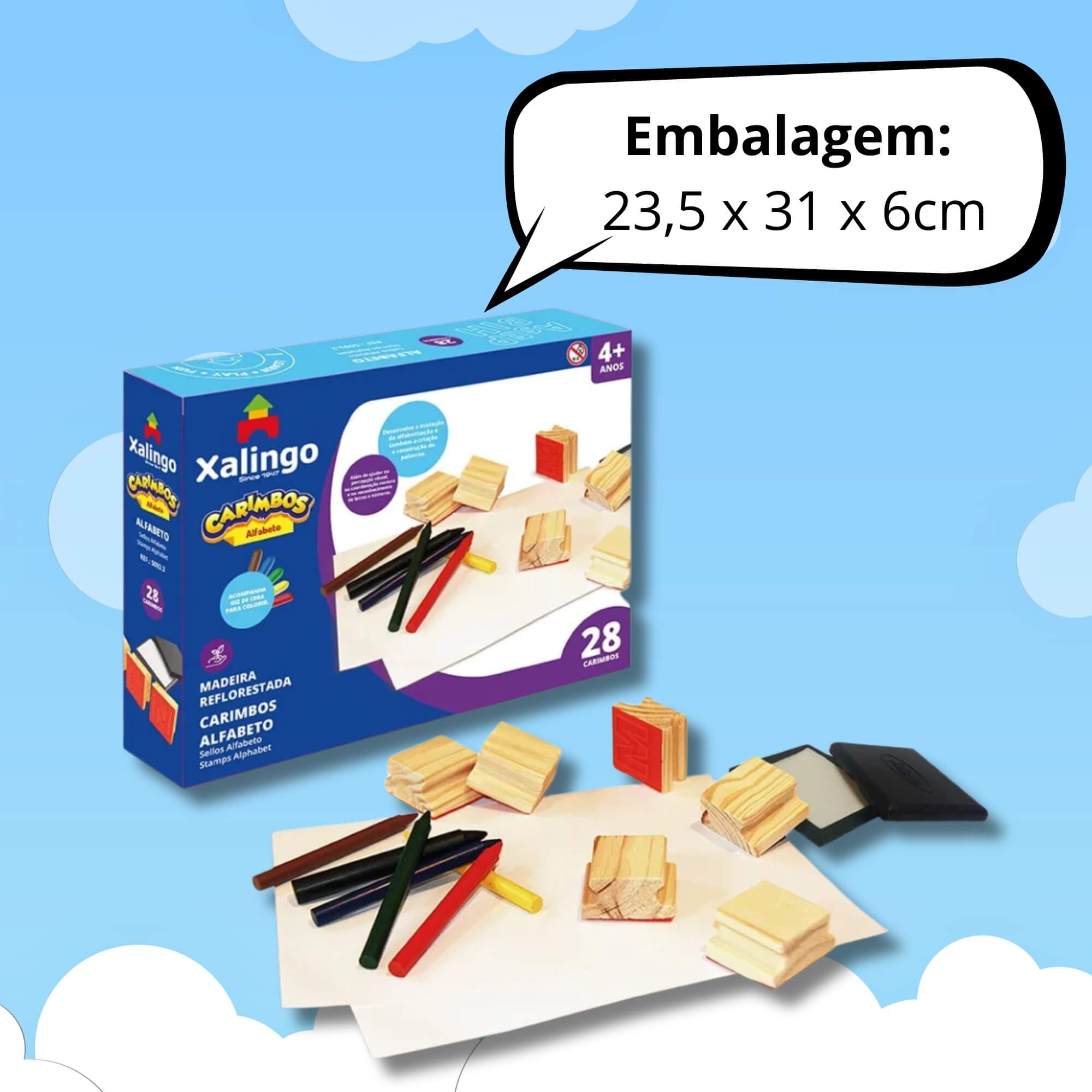 Brinquedo Infantil Carimbos Educativos Alfabeto Xalingo - 50932