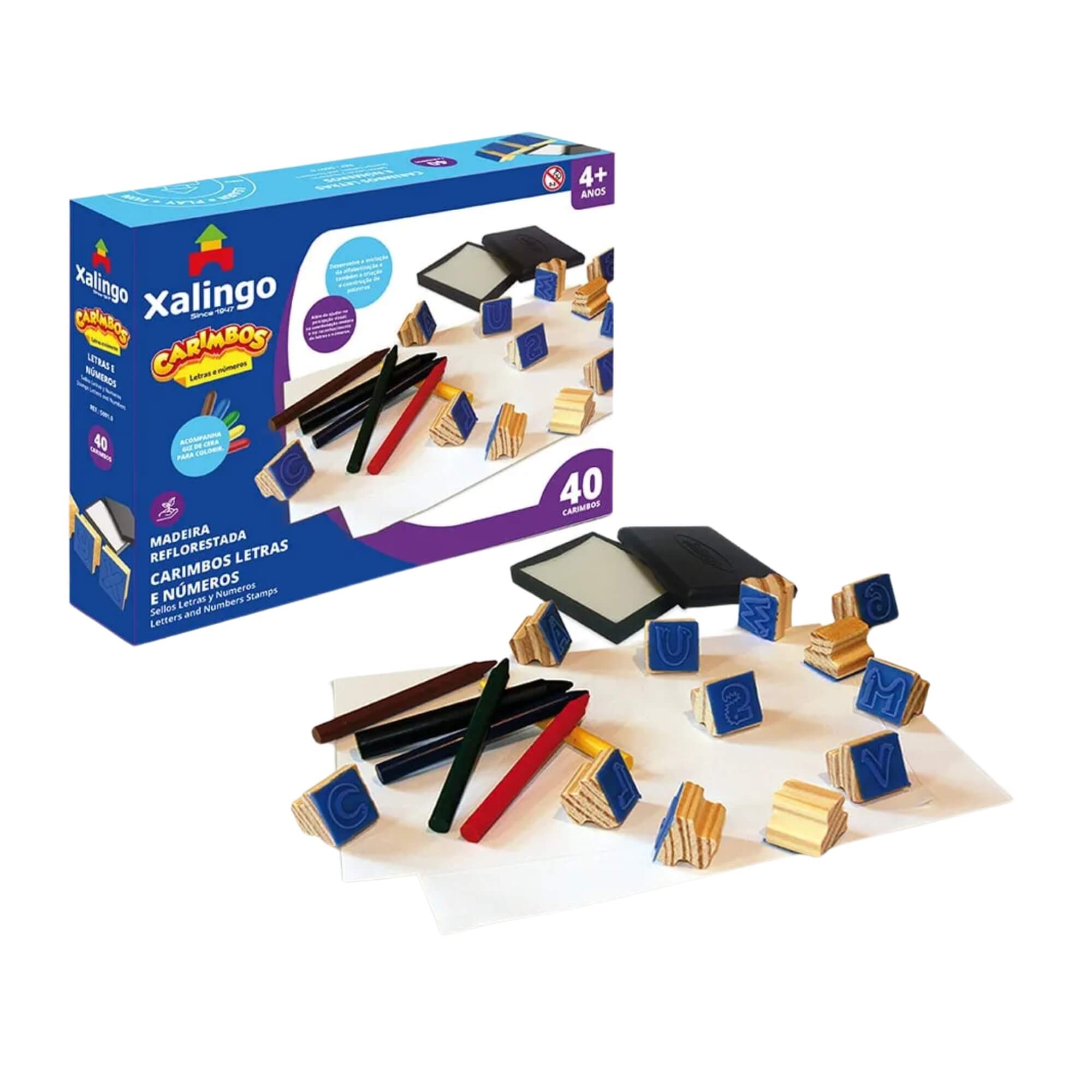 Brinquedo Infantil Carimbos Educativos Letras e Números Xalingo - 50910