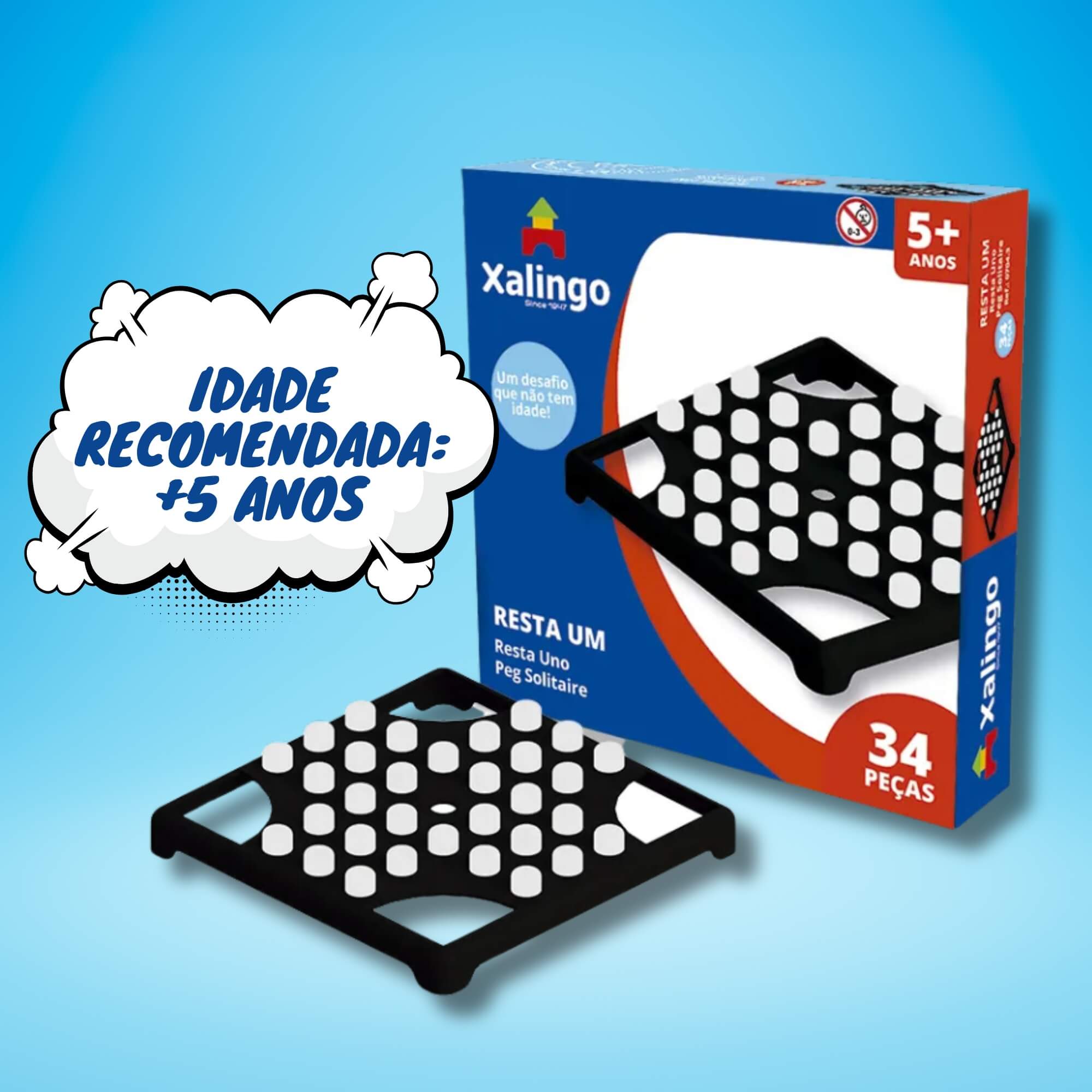 Jogo Infantil Resta Um 34 Peças Xalingo - 07043