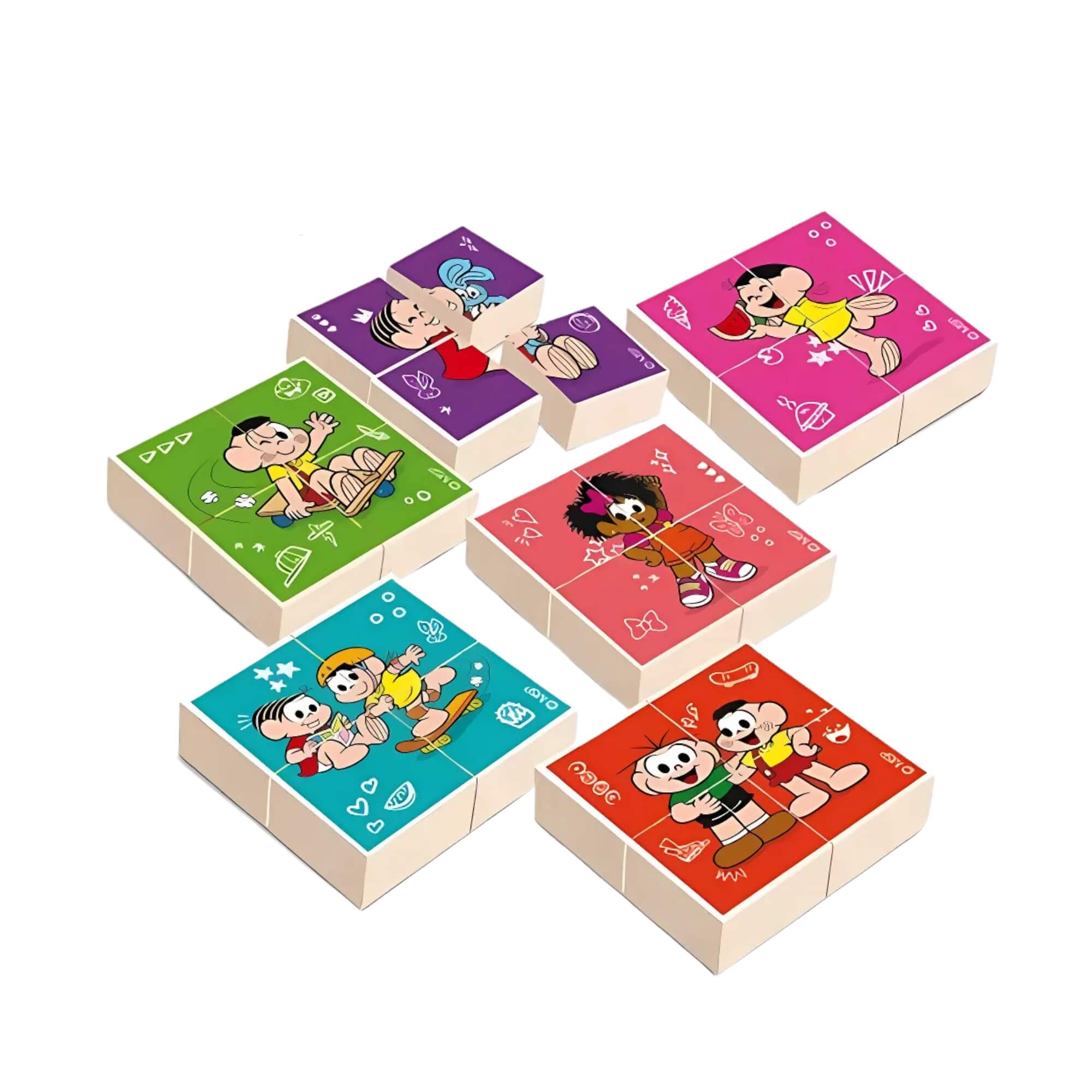 Brinquedo Infantil Blocos de Montar Pedagógicos Turma da Mônica 32 peças Xalingo - 10609