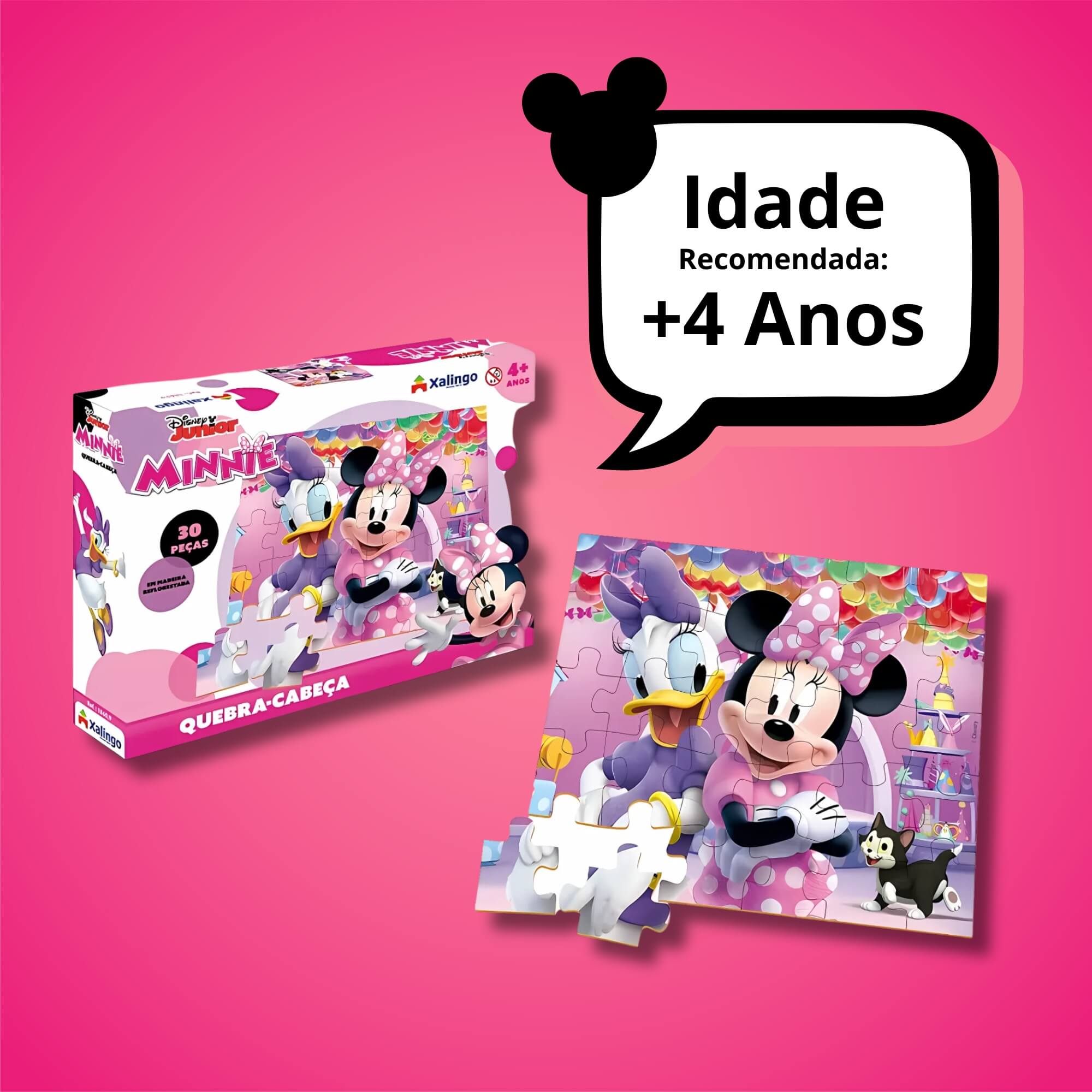 Jogo Quebra-Cabeça Infantil Minnie 30 Peças Xalingo - 18643