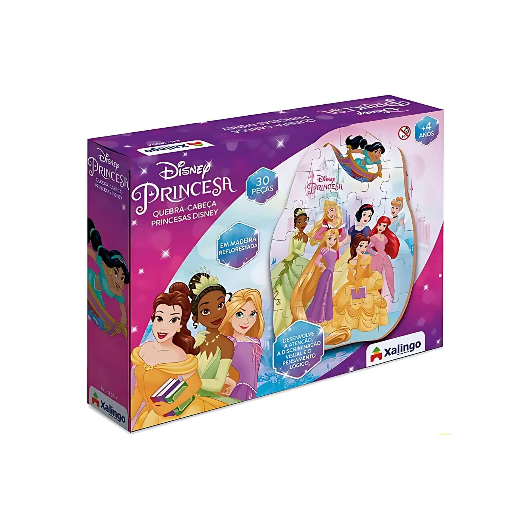 Jogo Quebra-Cabeça Infantil Princesas Disney 30 Peças Xalingo - 18954