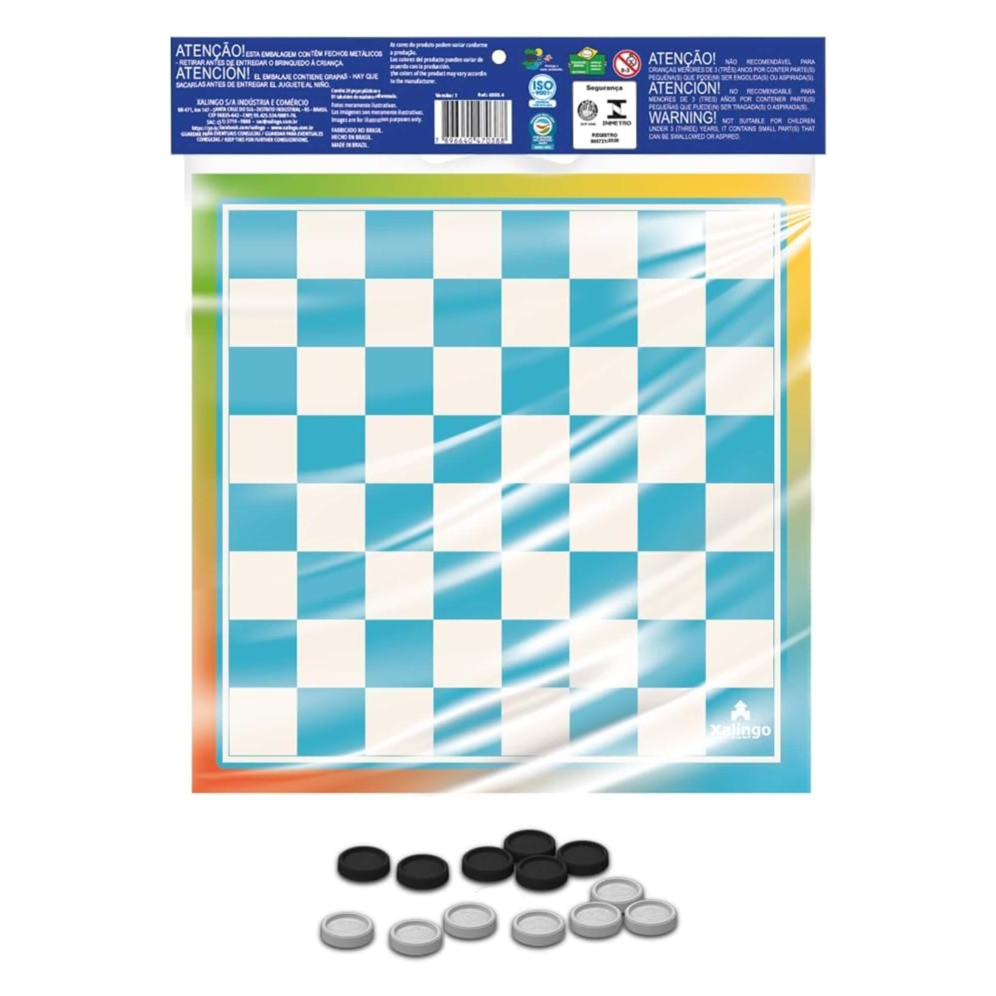 Jogos de Tabuleiro Tradicionais em Madeira - Damas e Ludo 40 peças Xalingo - 12754