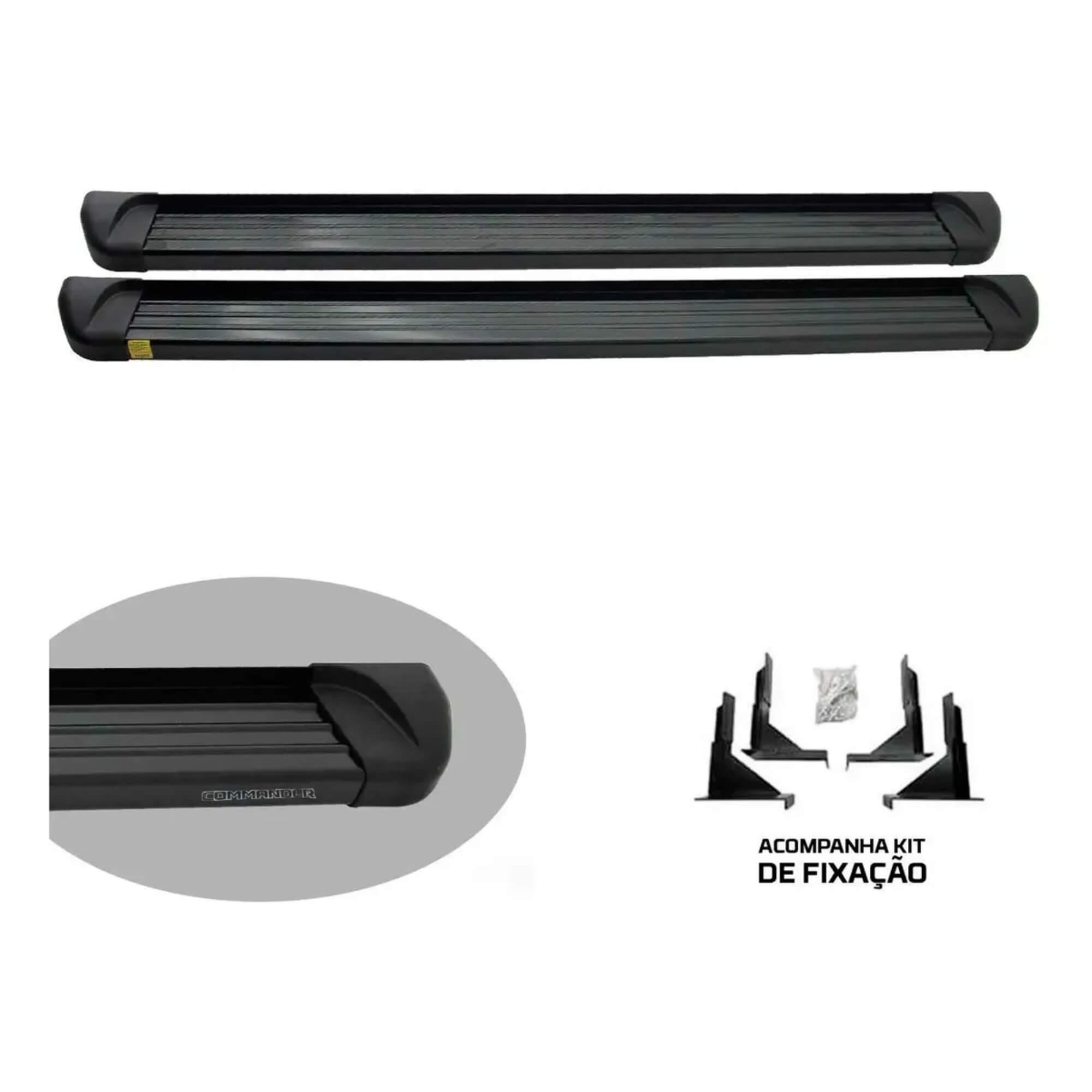 Estribo Lateral Aluminio Preto Jeep Commander 2022 a 2023 Preto Track Automotive - TX05030055