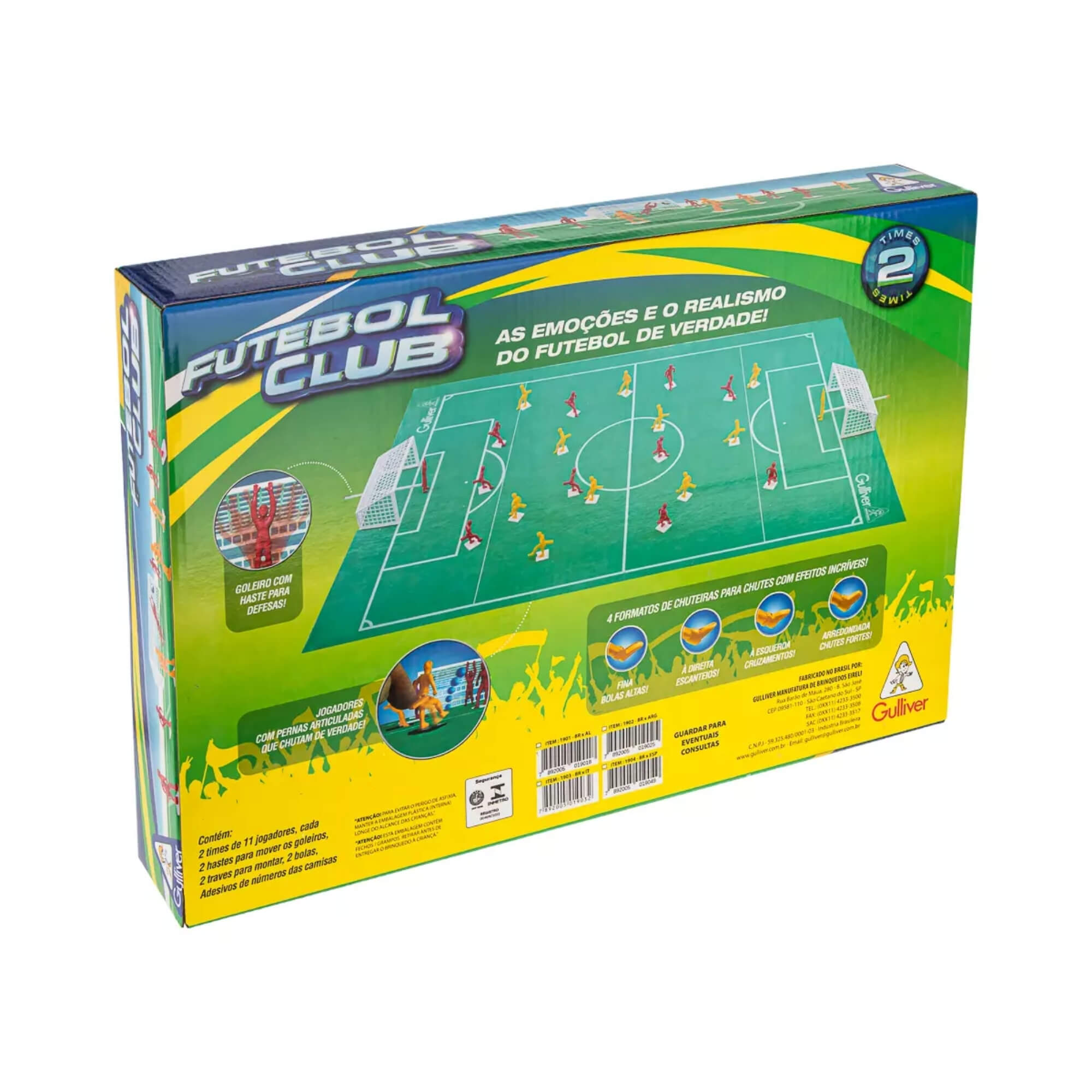Jogo Infantil Futebol Club 2 Seleções Coloridas Brasil x Argentina Gulliver - 1902