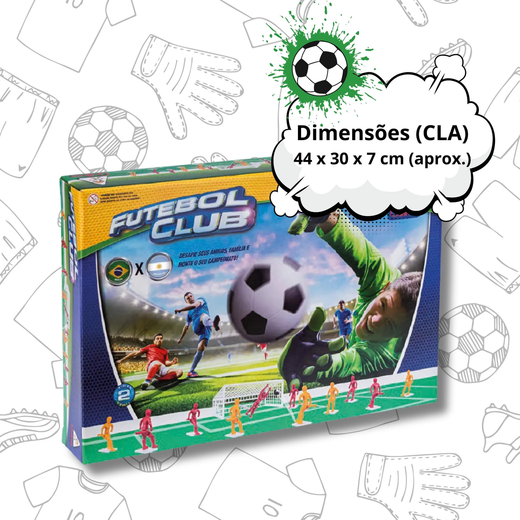 Jogo Infantil Futebol Club 2 Seleções Coloridas Brasil x Argentina Gulliver - 1902