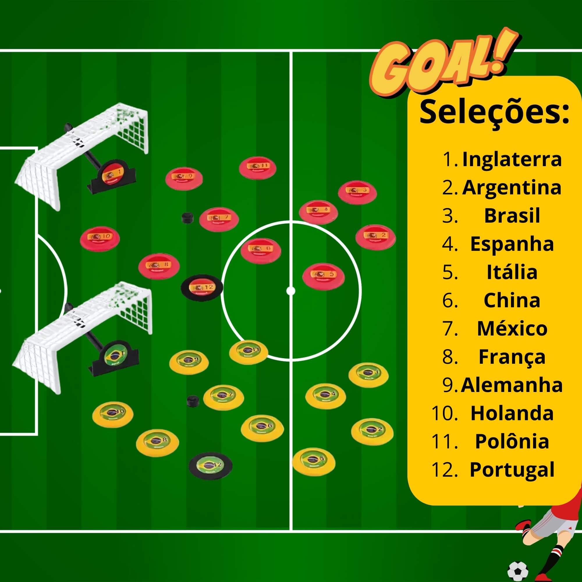 Jogo Infantil Futebol de Botão Bolão 12 Times Gulliver - 0456