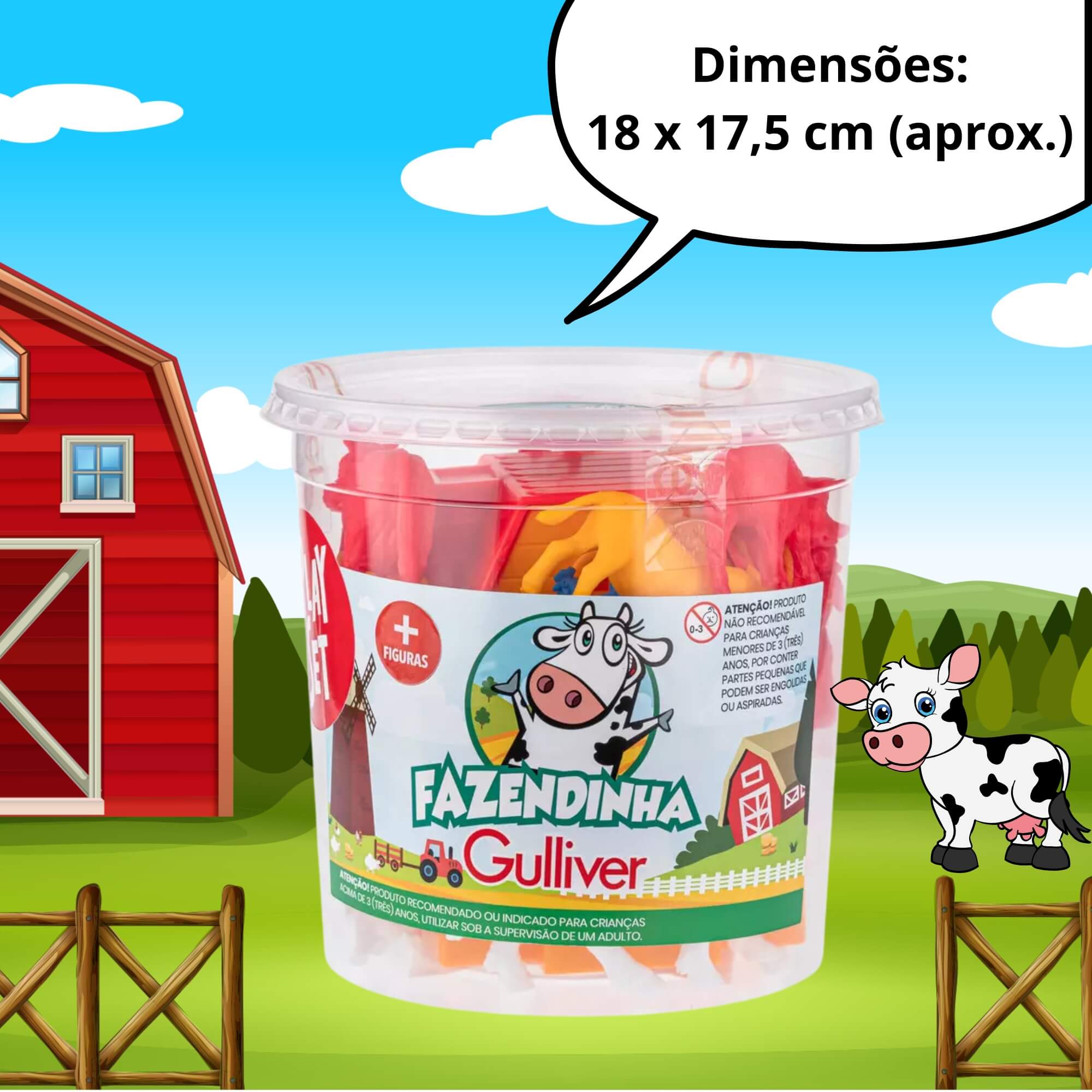 Brinquedo Infantil Fazendinha Play Set Pote Gulliver - 1039
