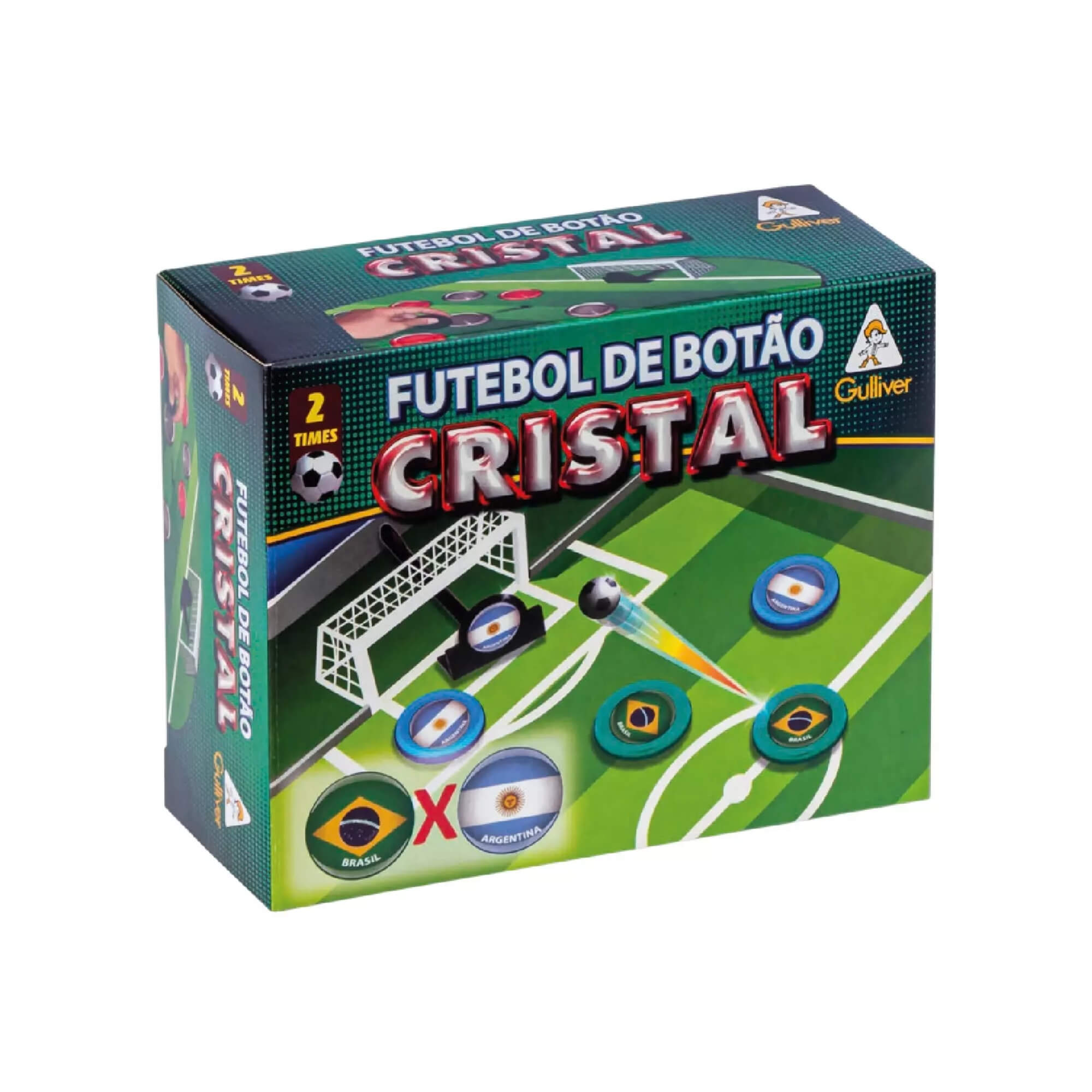 Brinquedo Infantil Futebol de Botão Cristal 2 Times Brasil X Argentina Gulliver - 	0382