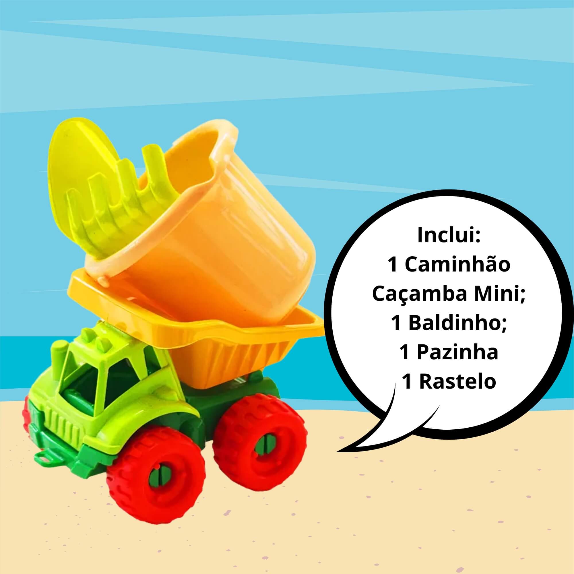 Brinquedo Infantil Caminhão Caçamba Mini de Praia Gulliver - 5048