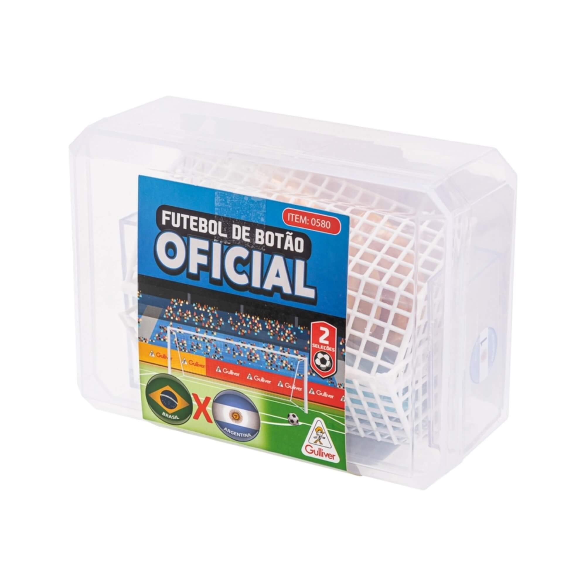 Jogo Futebol de Botão Oficial 2 Times Brasil x Argentina Gulliver - 0580
