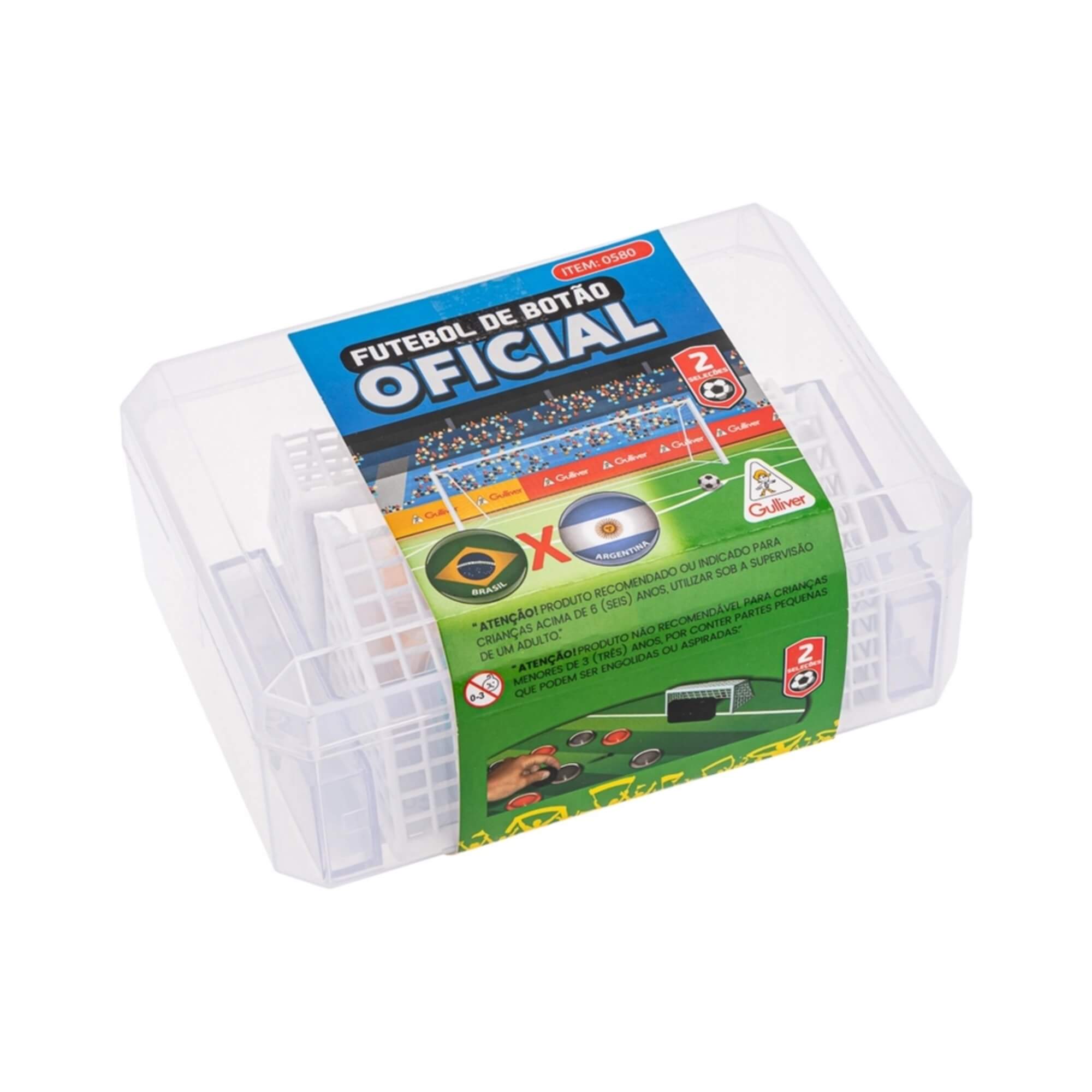 Jogo Futebol de Botão Oficial 2 Times Brasil x Argentina Gulliver - 0580